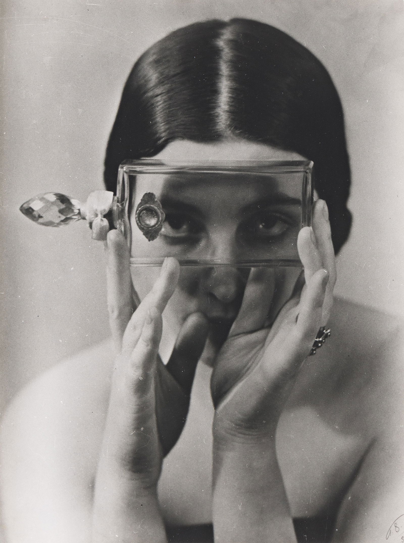 Aleksandr Klebnikov. Portrait with a bottle of perfume. Circa 1925. (1 of 1)