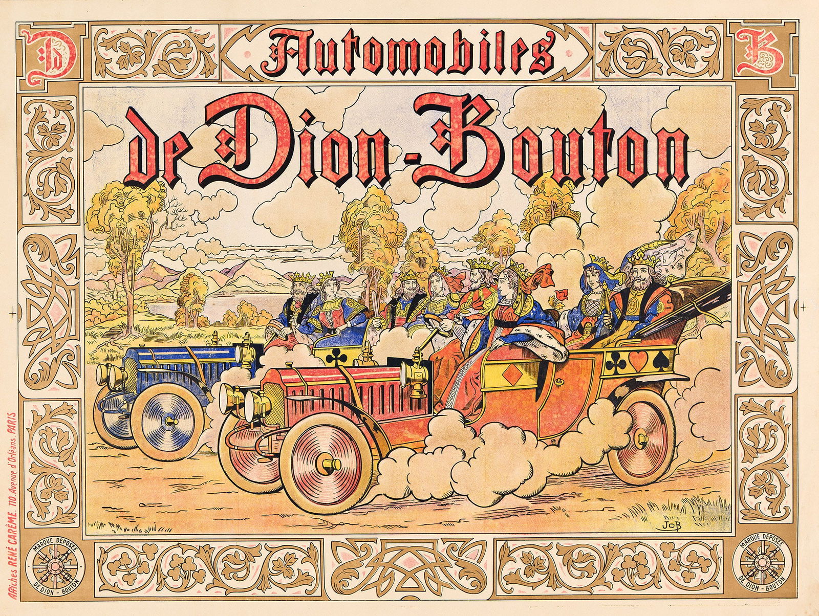 Jacques-Marie-Gaston Onfray de Breville (Job), De Dion - Bonton. Circa 1908. (1 of 1)