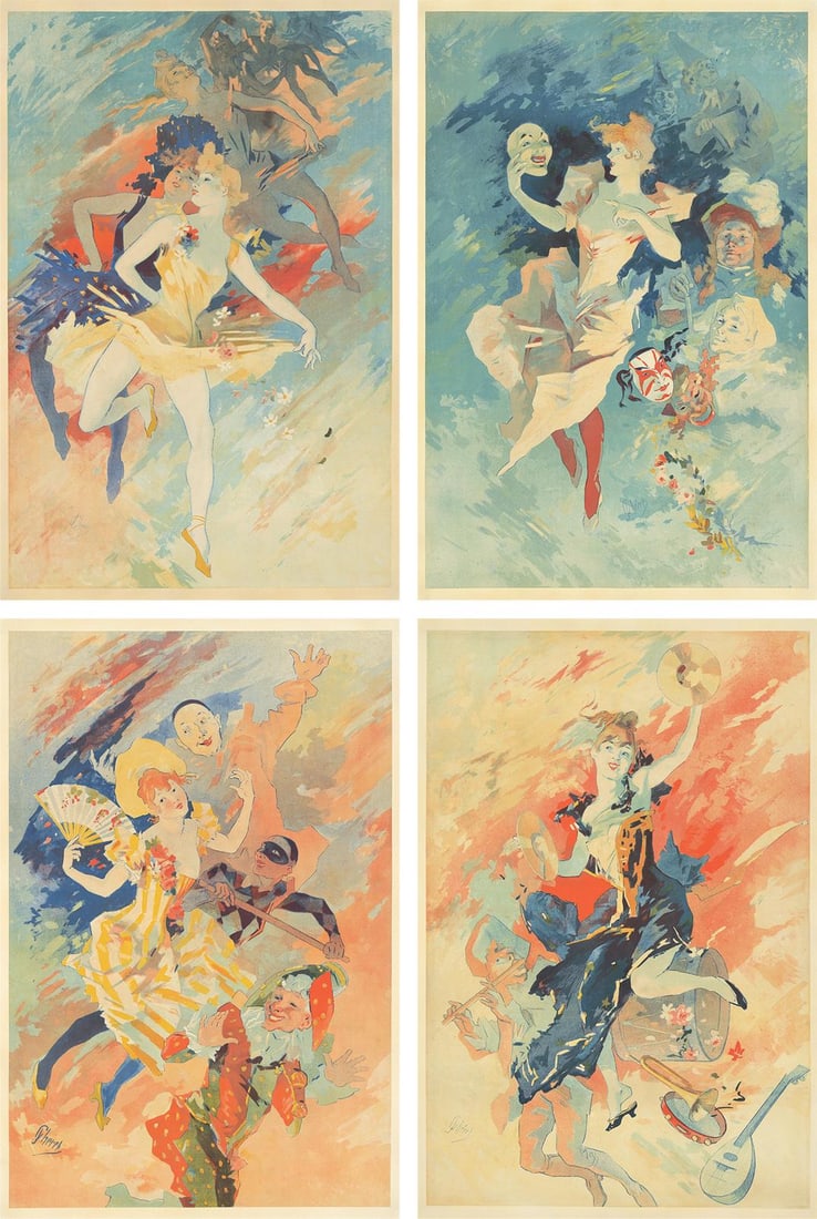 Jules Chéret, [Les Arts]. Four decorative panels. 1891. (1 of 5)