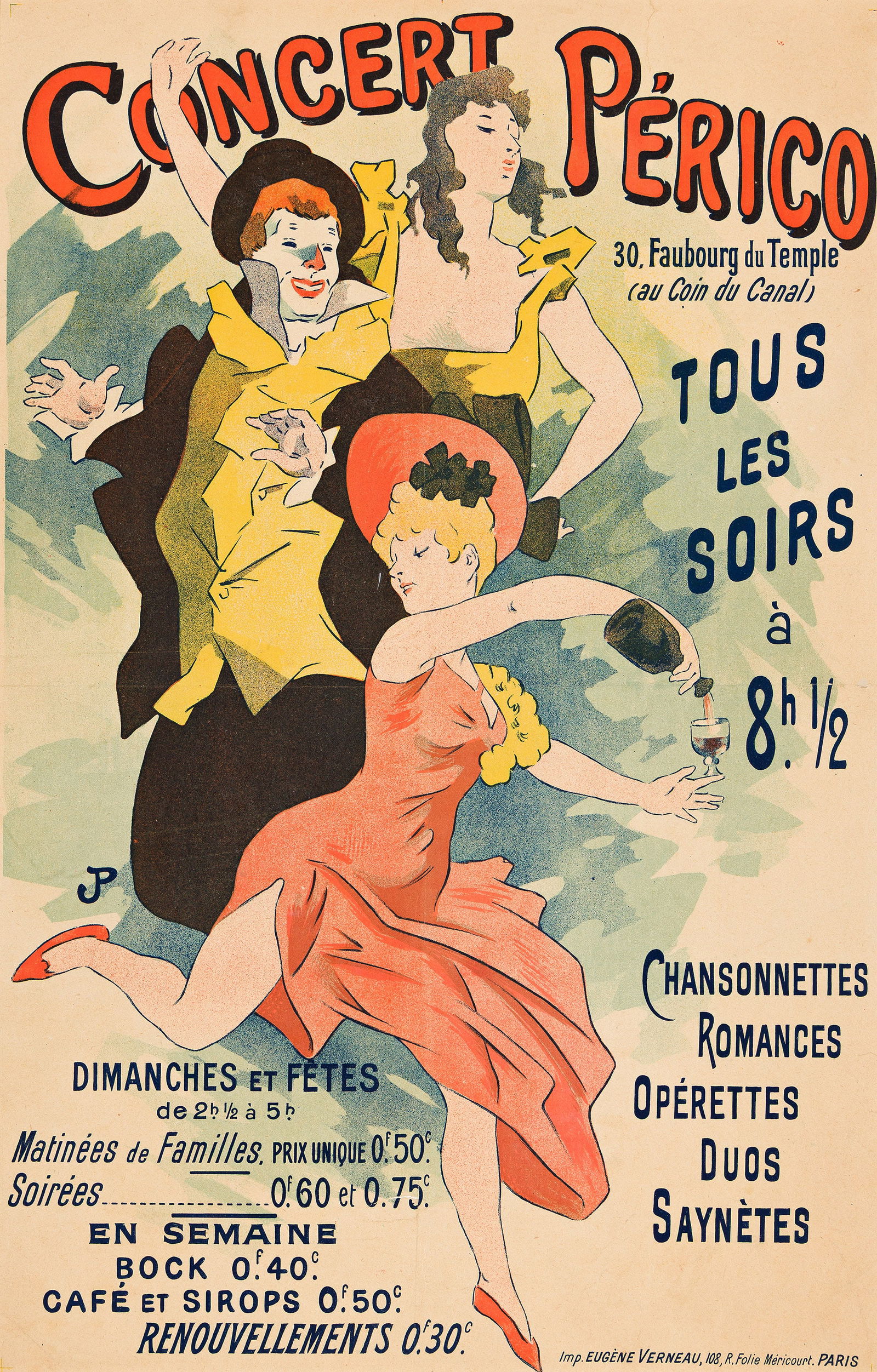 Monogram JP, Concert Périco. Circa 1895. (1 of 1)