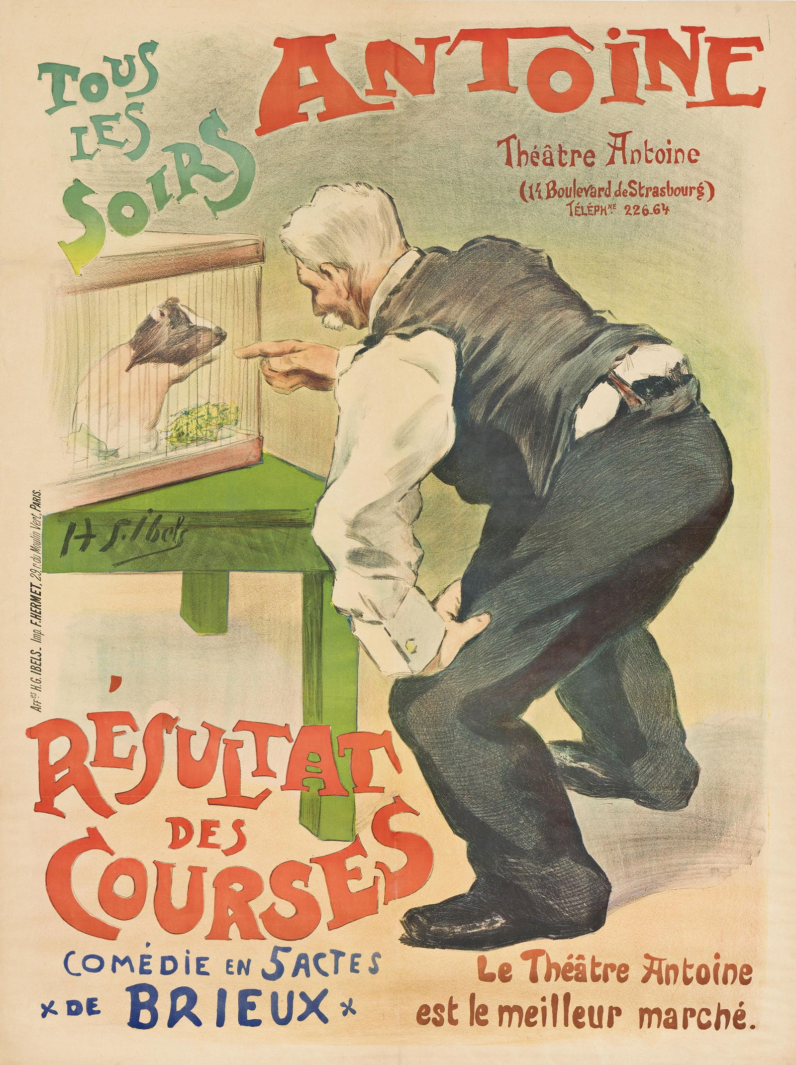 Henry Gabriel Ibels, Tous les Soirs Antoine / Résultat des Courses. 1898. (1 of 1)