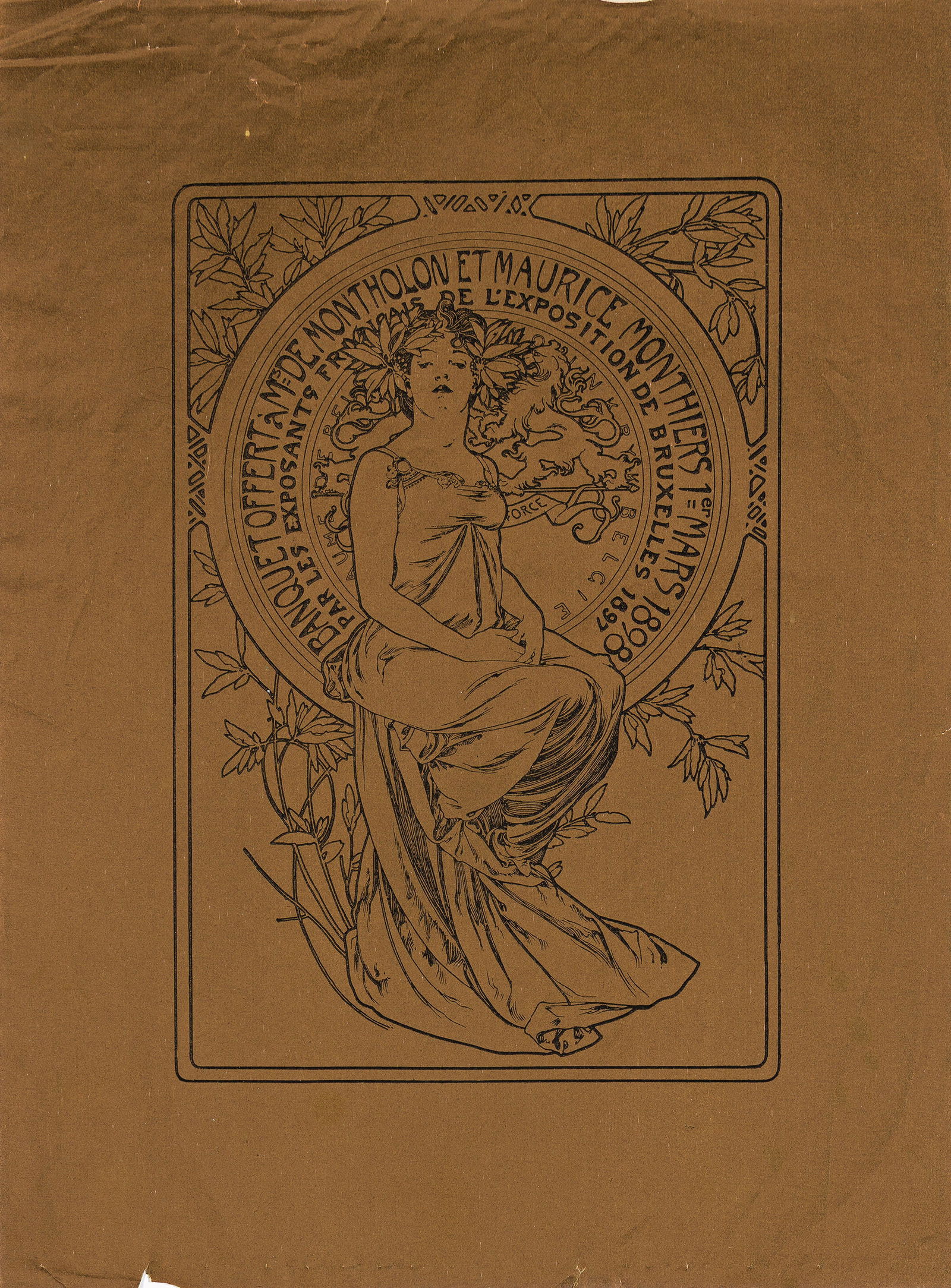 Alphonse Mucha, Banquet Offert à Mr's. de Montholon et Maurice Monthiers. 1898. (1 of 1)