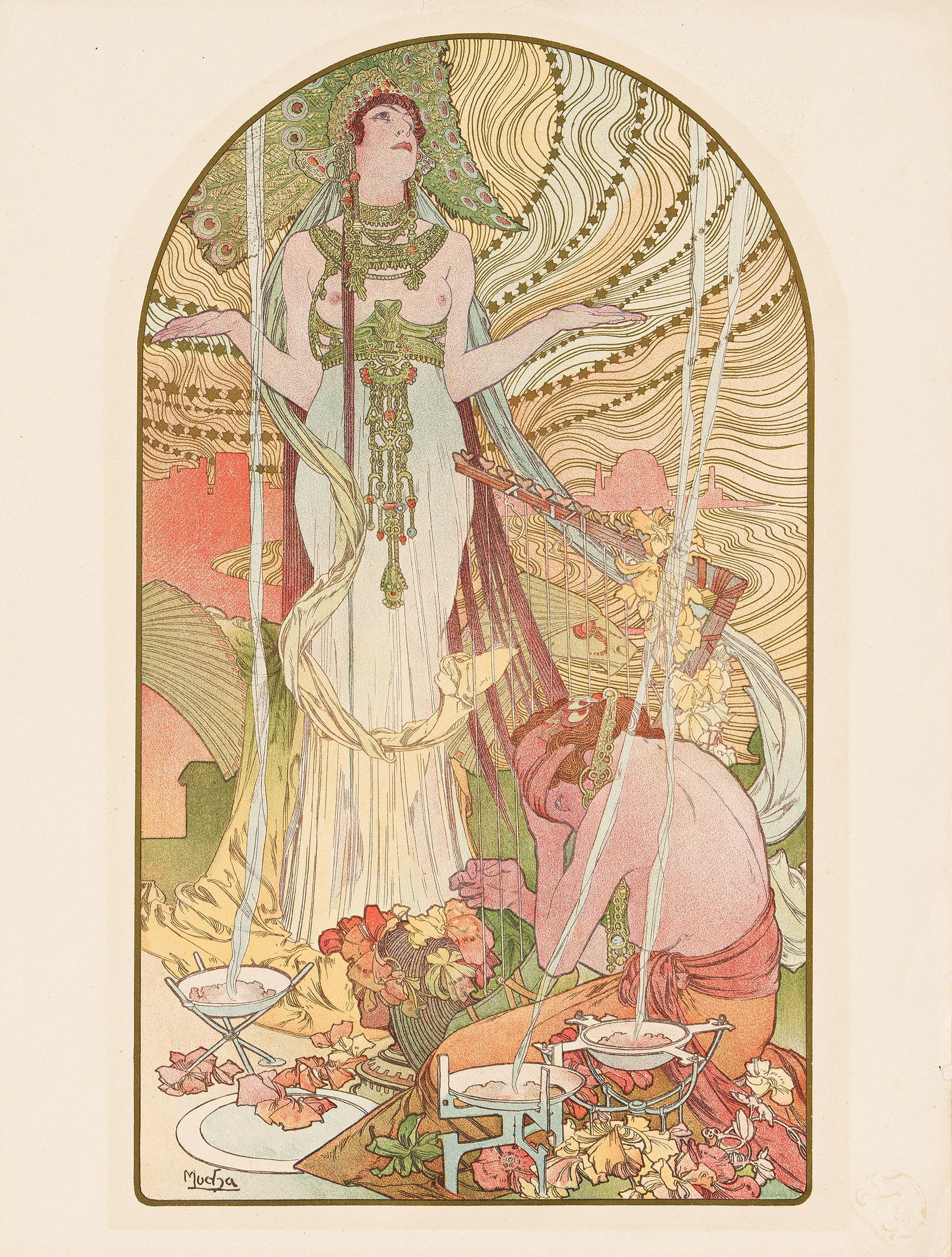 Alphonse Mucha, [Salammbo / Incantation]. Plate from L'Estampe Moderne. 1897. (1 of 1)