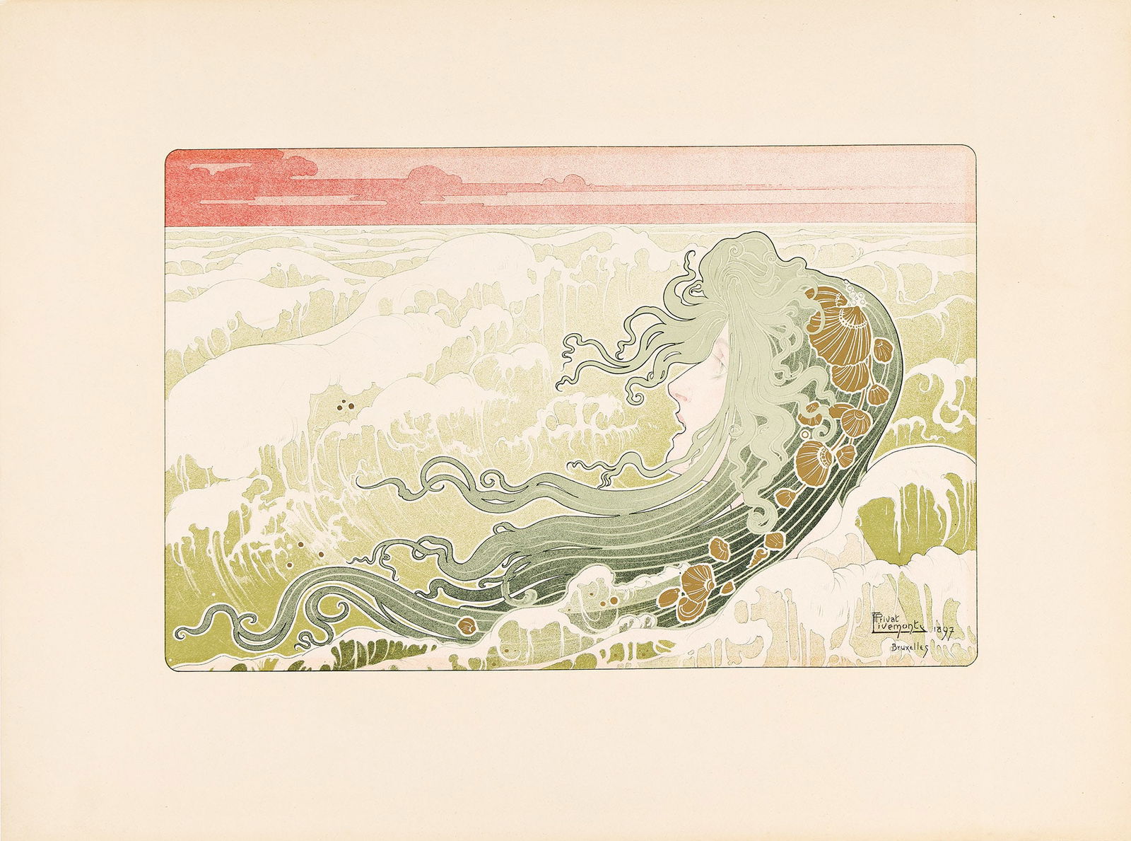 Henri Privat-Livemont, [La Vague]. 1897. (1 of 1)