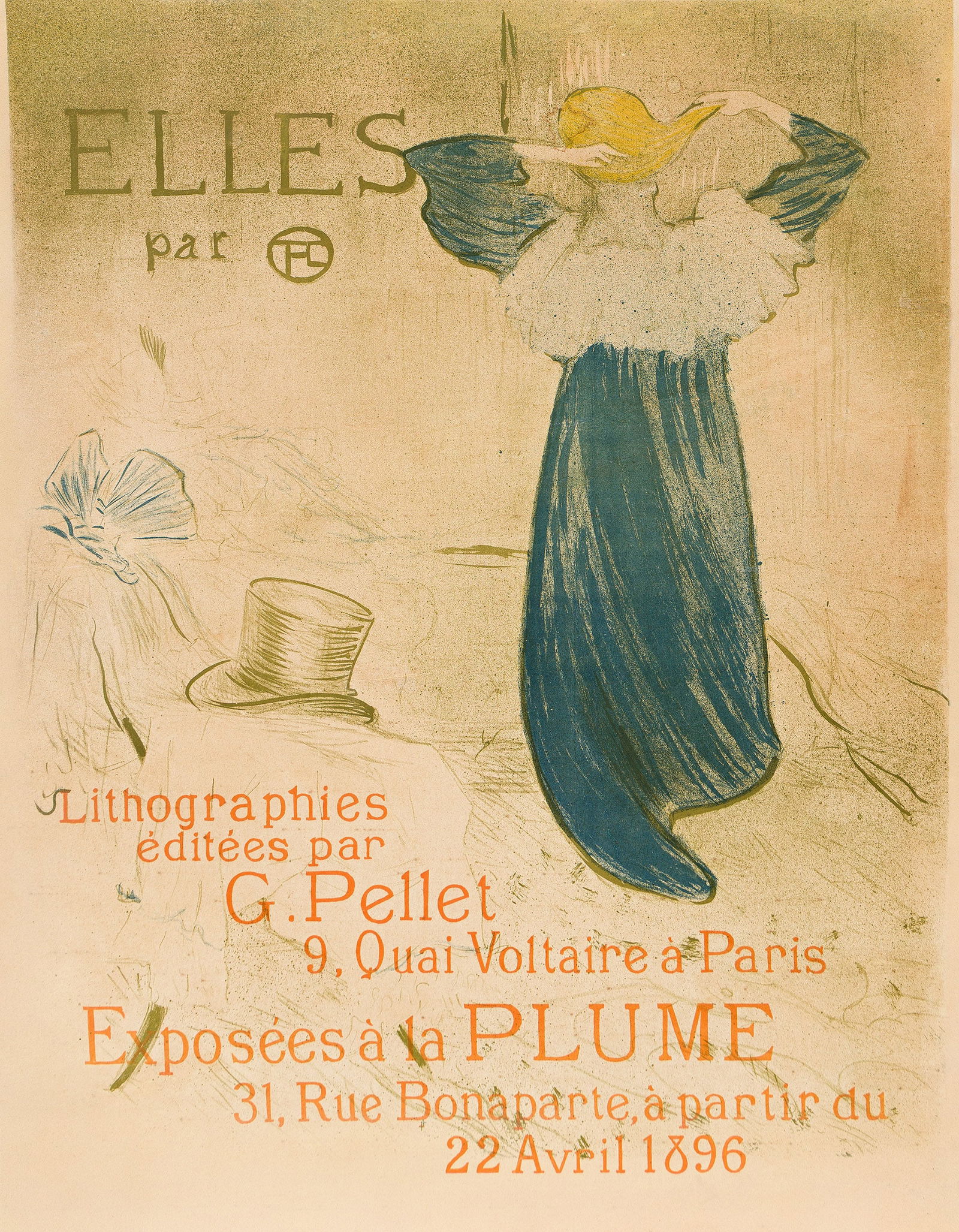 Henri de Toulouse-Lautrec, Elles. 1896.: Henri de Toulouse-Lautrec1864-1901Elles. 1896.Condition A / A-: creases in image.Lautrec's series Elles is one of the high-points of nineteenth-century art" (Adriani p. 222). The series depicts the p