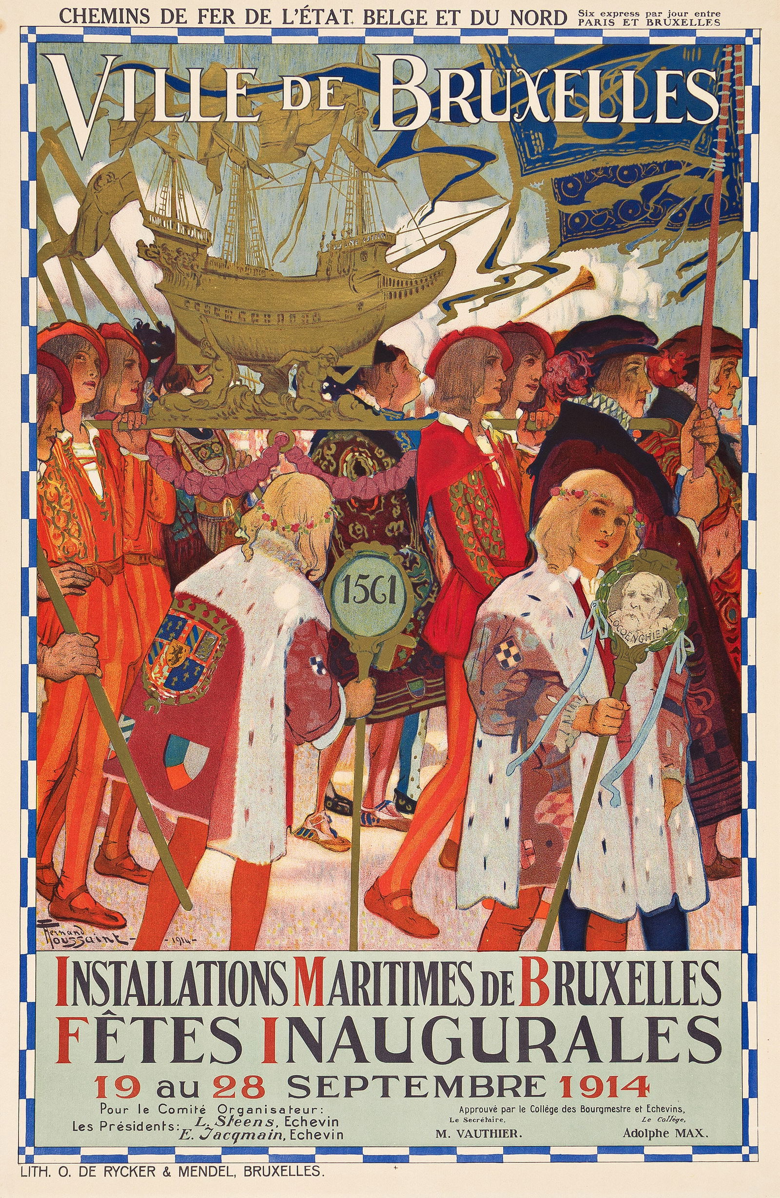 Fernand Toussaint, Ville de Bruxelles / Fêtes Inaugurales. 1914. (1 of 1)