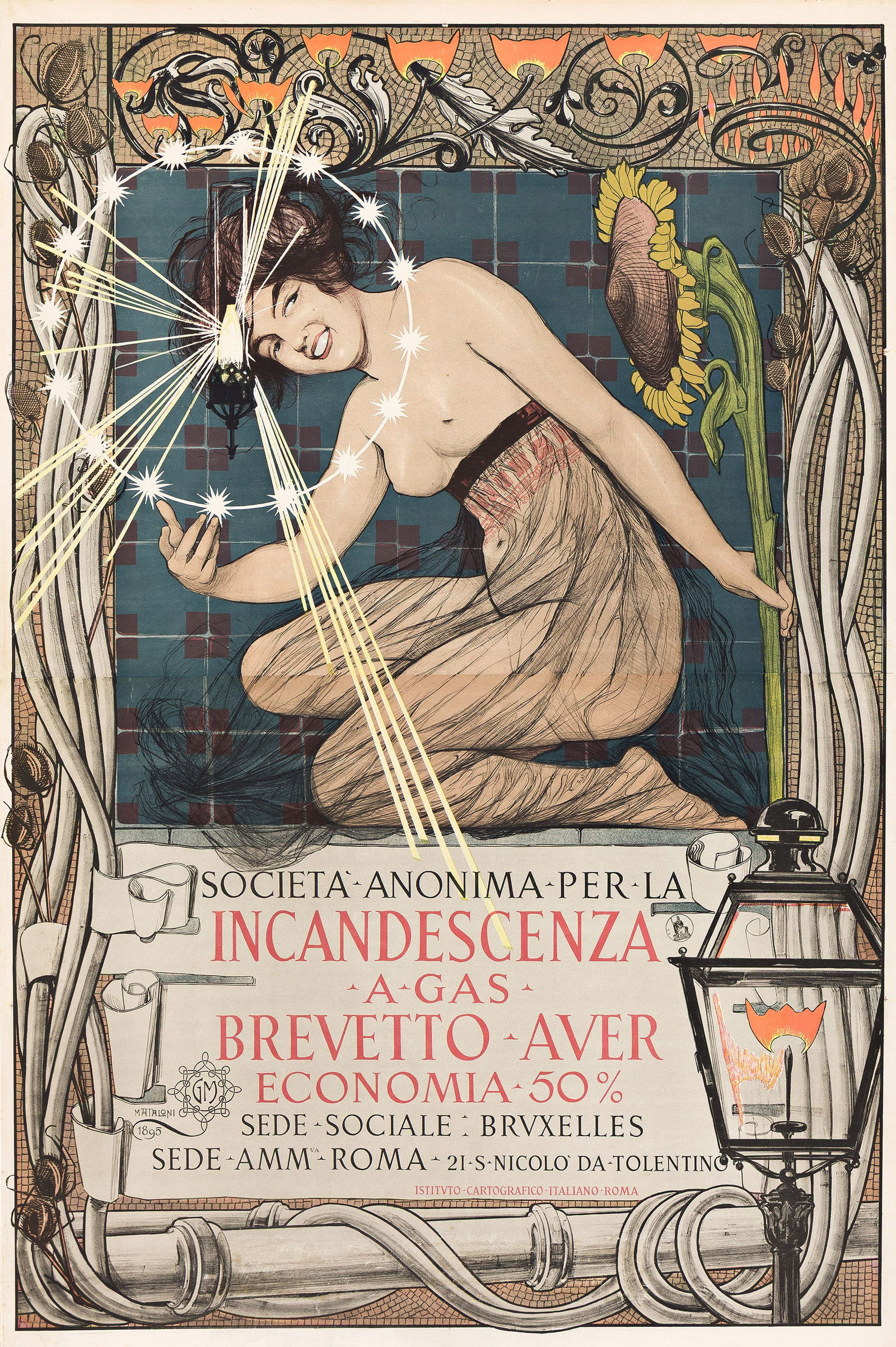 Giovanni Mataloni, Incandescenza A Gas Brevetto - Auer. 1895. (1 of 1)
