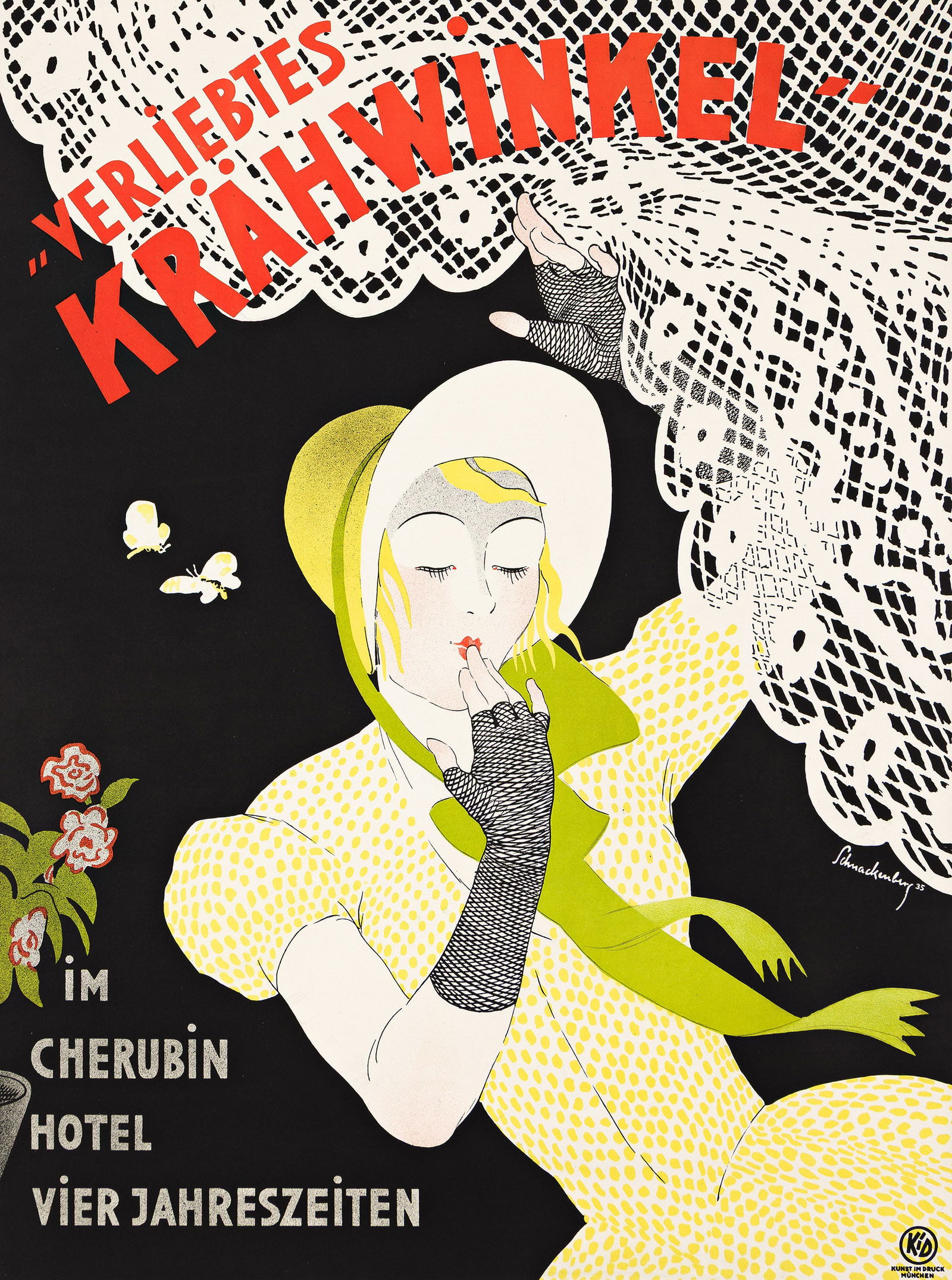 Walter Schnackenberg, "Verliebtes Krähwinkel." 1935.: Walter Schnackenberg1880-1961"Verliebtes Krähwinkel." 1935.Condition A.31¾x23¾ inches, 80½x60¼ cm. Kunst im Druck, Munich.