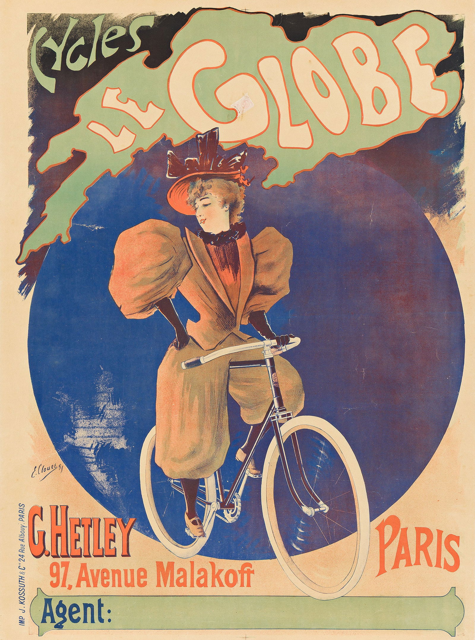 Émile Clouet, Cycles le Globe. 1891. (1 of 1)