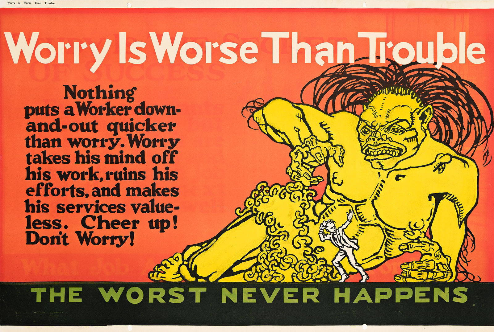 Designer Unknown, Worry Is Worse Than Trouble / The Worst Never Happens. 1923. (1 of 1)