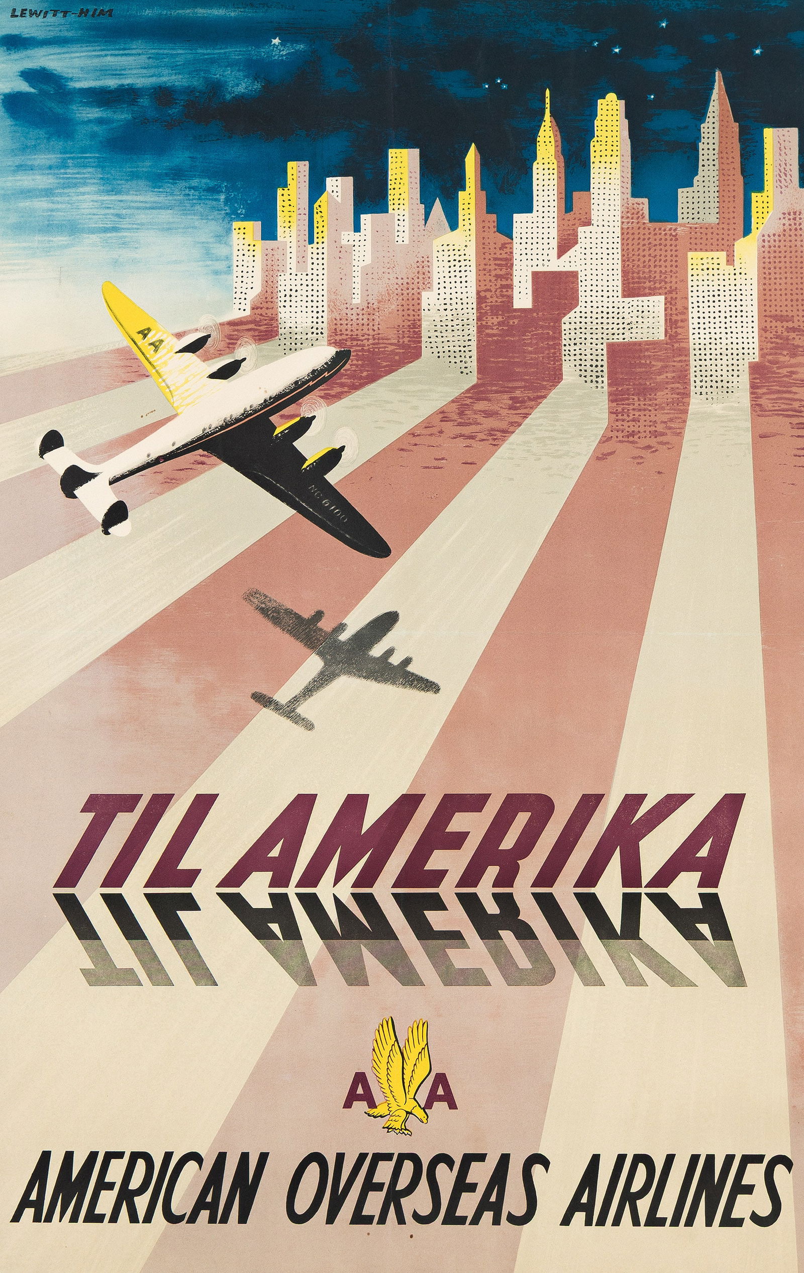 Lewitt-Him, Til Amerika / American Overseas Airlines. Circa 1949. (1 of 1)