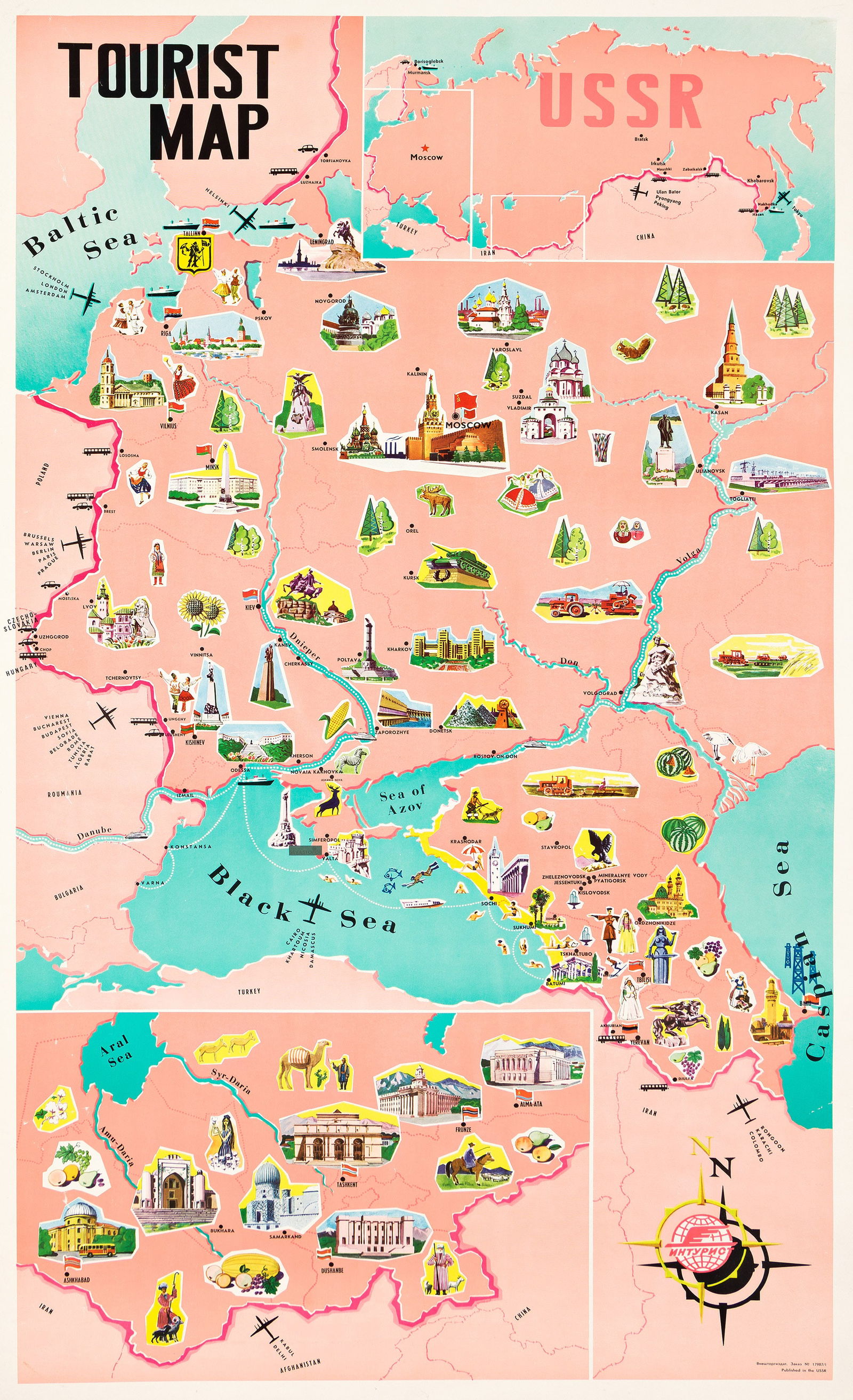 Designer Unknown, Tourist Map USSR. (1 of 1)