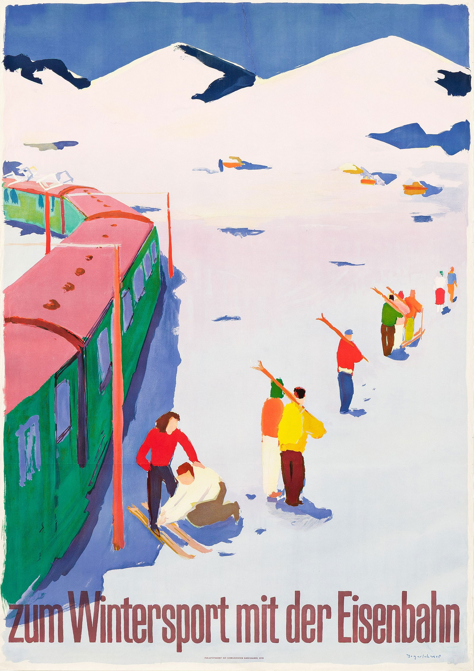 Hans Jegerlehner, Zum Wintersport Mit Der Eisenbahn. 1950. (1 of 1)