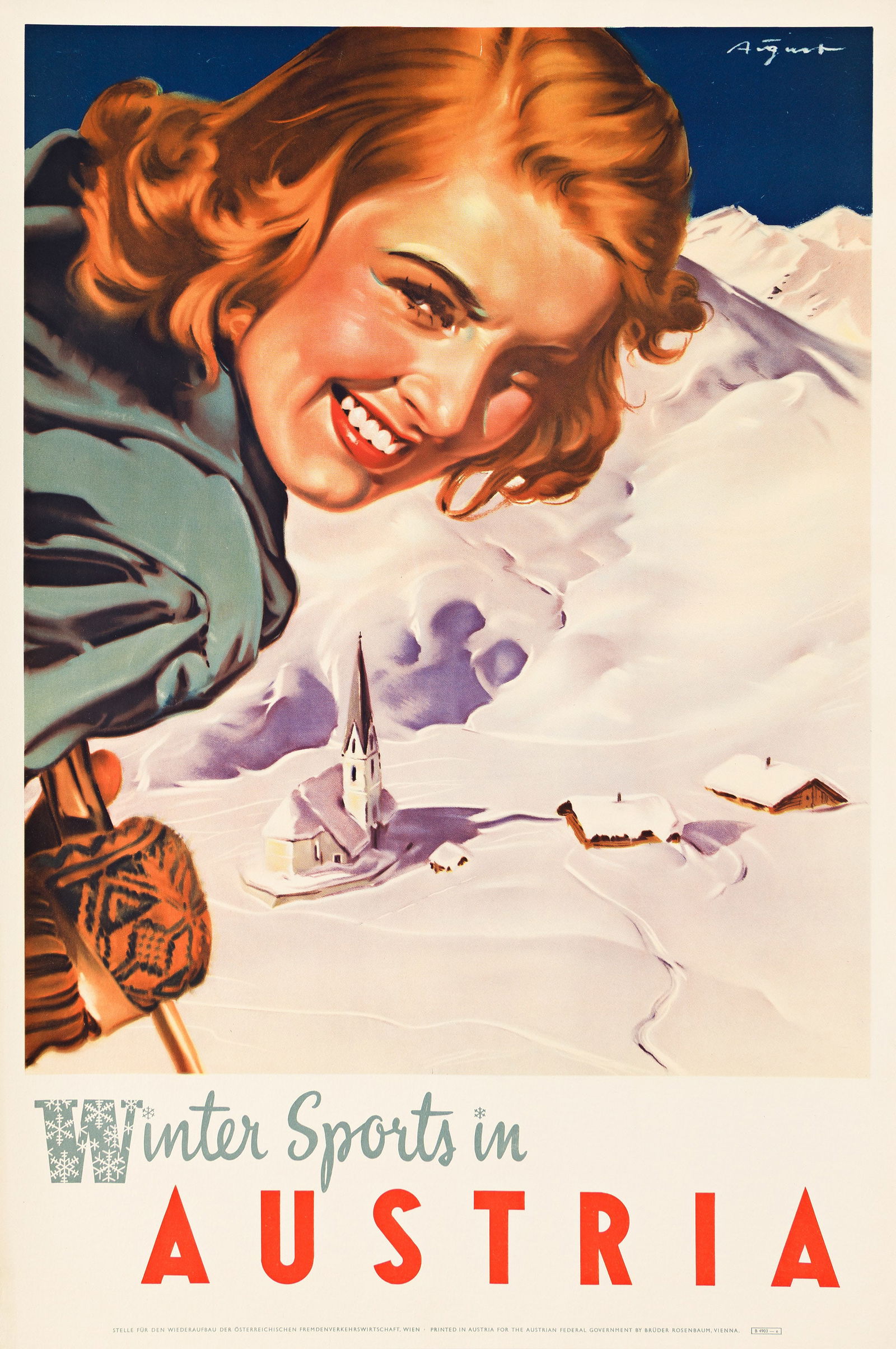 Paul Aigner, Winter Sports In Austria. Circa 1950. (1 of 1)