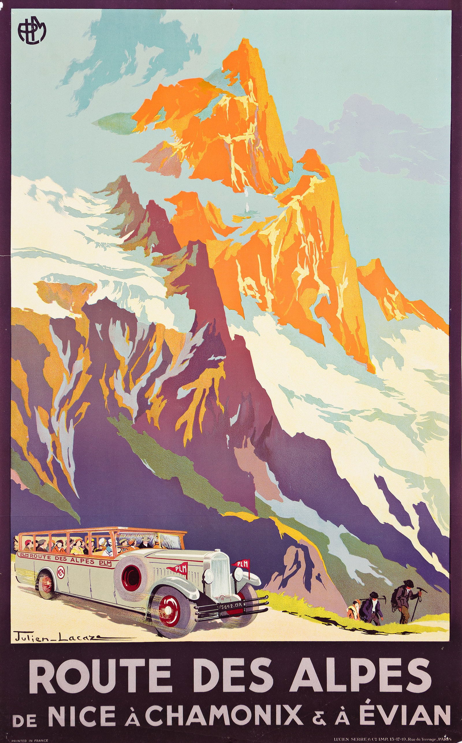 Julien Lacaze, Route Des Alpes / De Nice à Chamonix & à Evian. Circa 1920. (1 of 1)