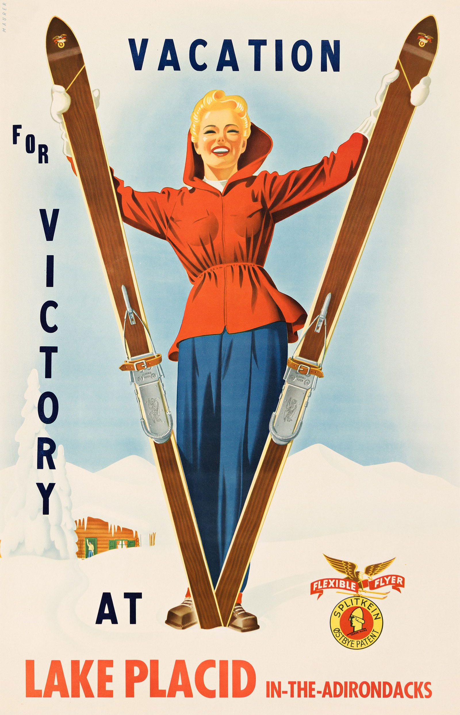 Sascha Maurer, Vacation For Victory / At Lake Placid. Circa 1930s. (1 of 1)