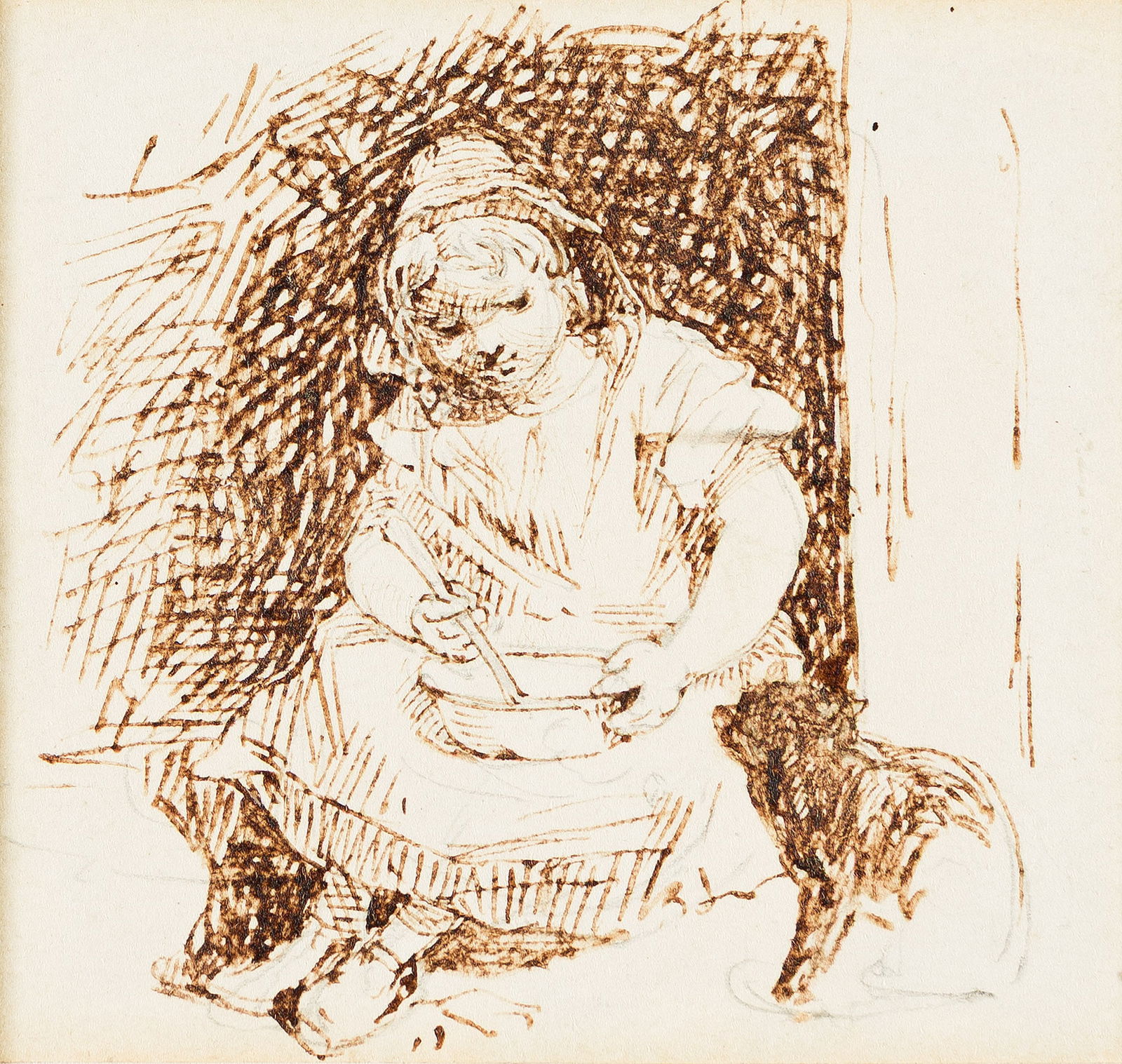 Rosa Bonheur (1822-1899), Enfant et la chat. (1 of 1)