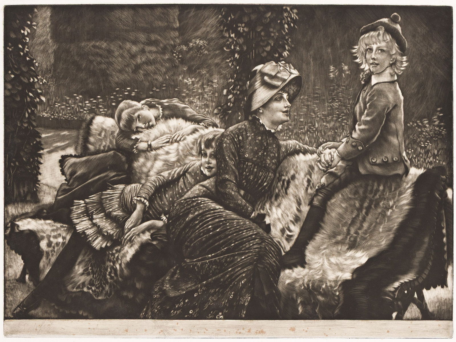 James Jacques Tissot (1836-1902), Le Banc de jardin, 1883. (1 of 1)