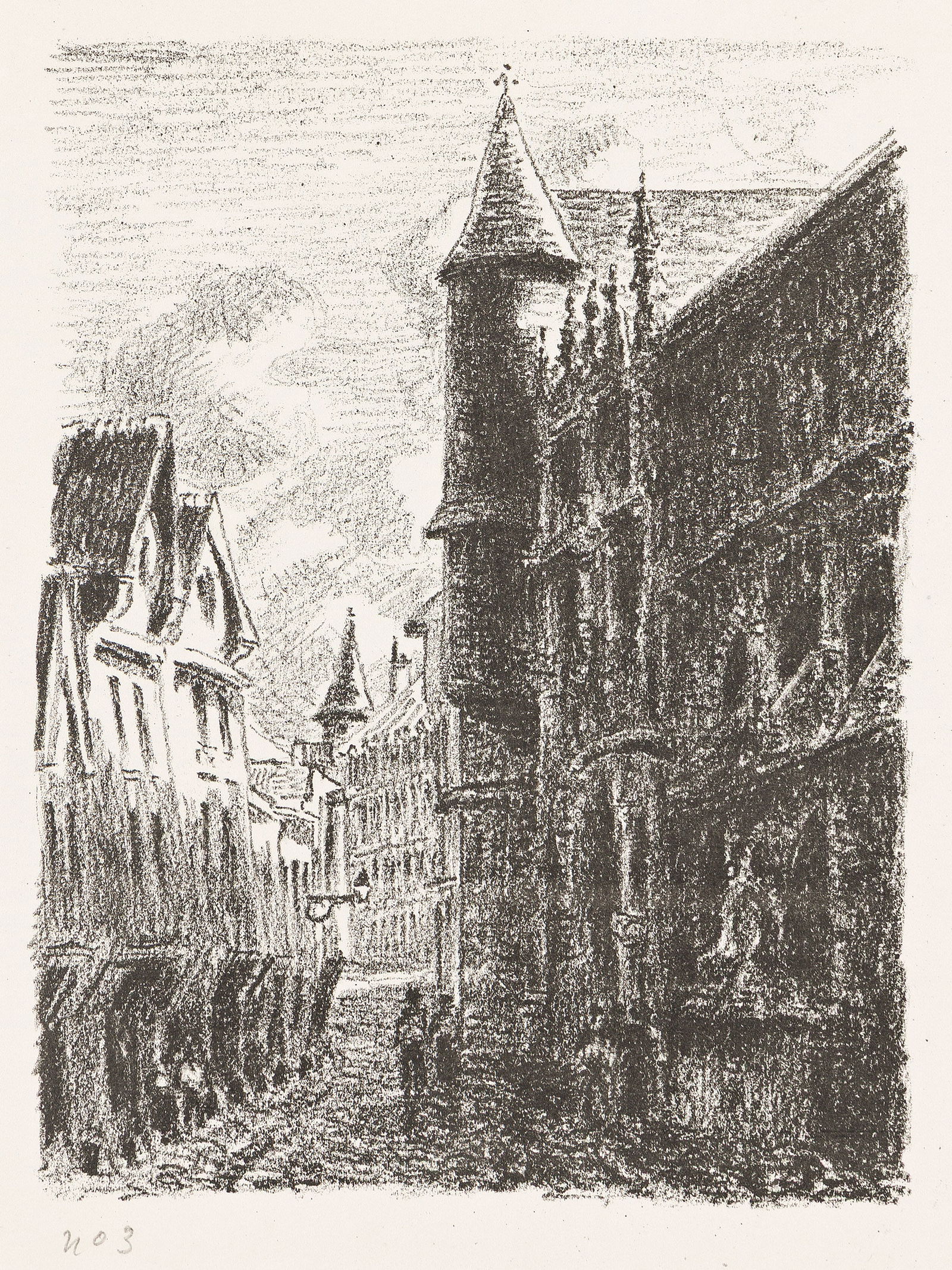 Camille Pissarro (1830-1903), Rue Saint-Romain, à Rouen, 3e planche, 1896. (1 of 1)