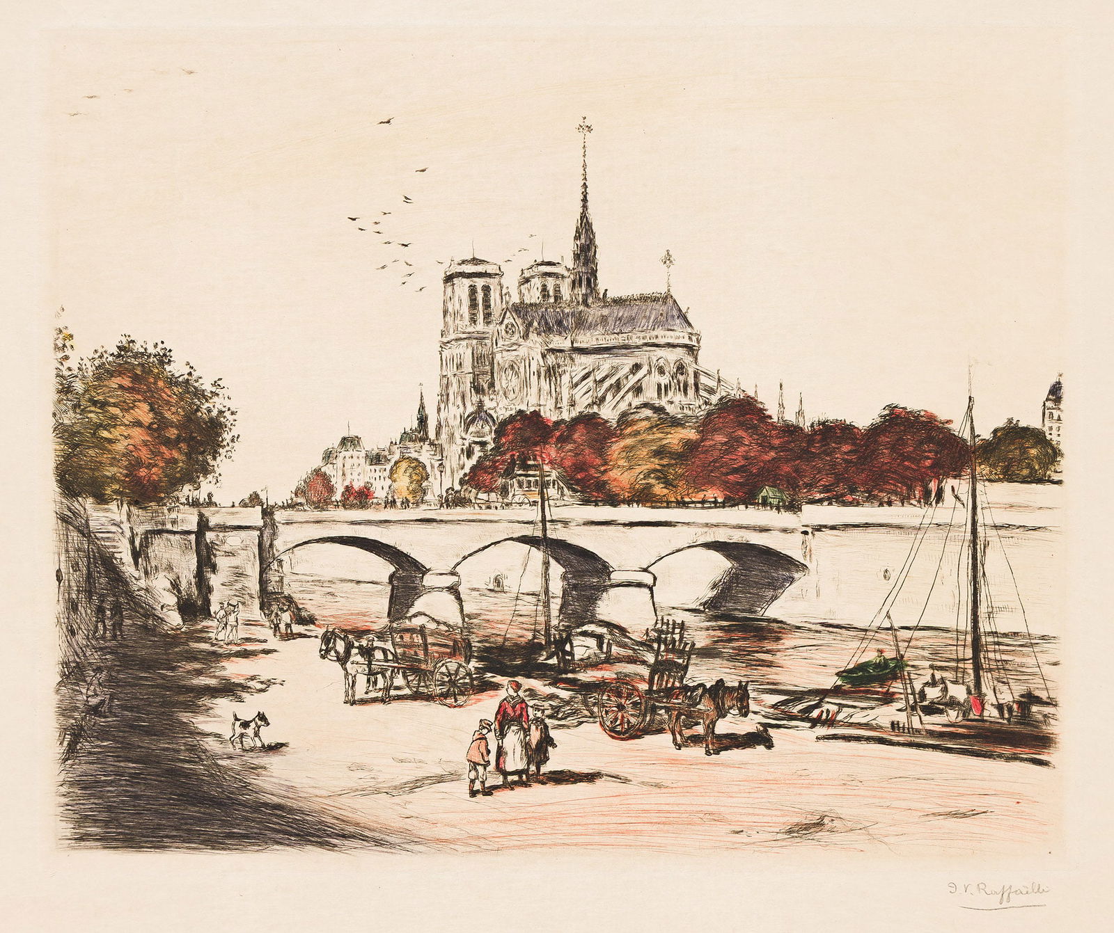 Jean-Francois Raffaëlli (1850-1924), Notre-Dame de Paris, 1904. (1 of 1)