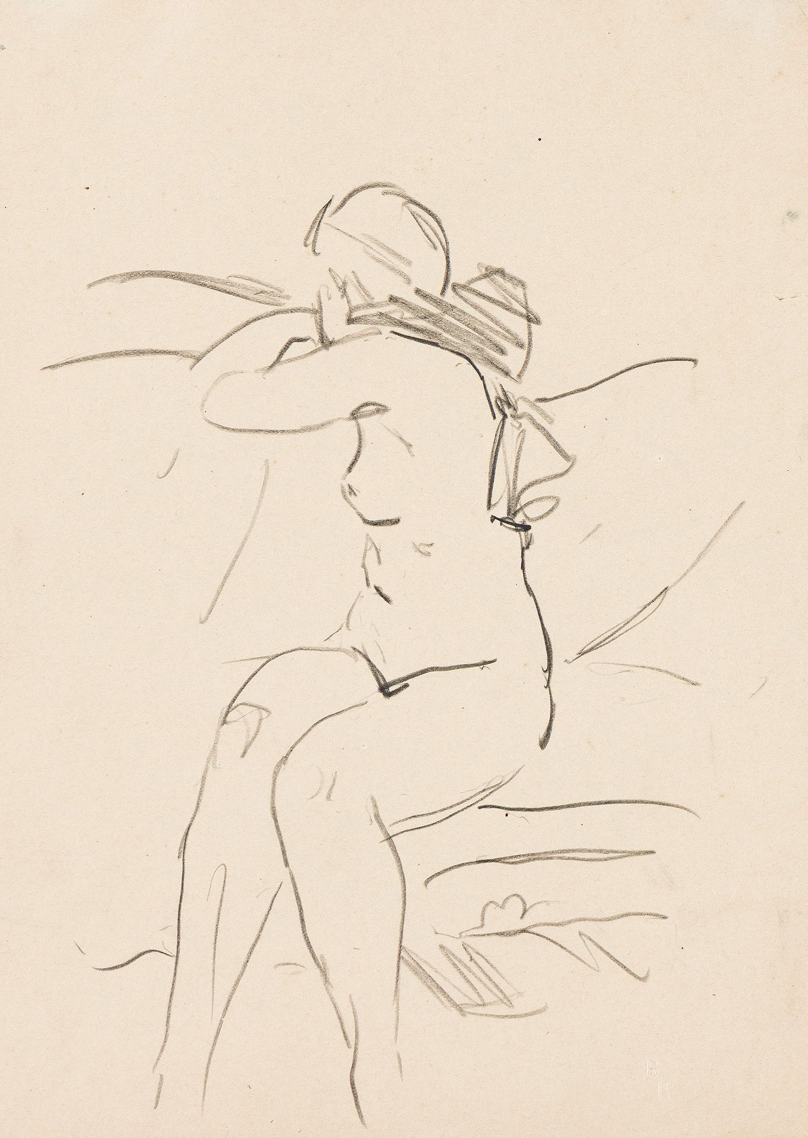 Robert Henri (1865-1929), Sketch of a seated model. (1 of 1)