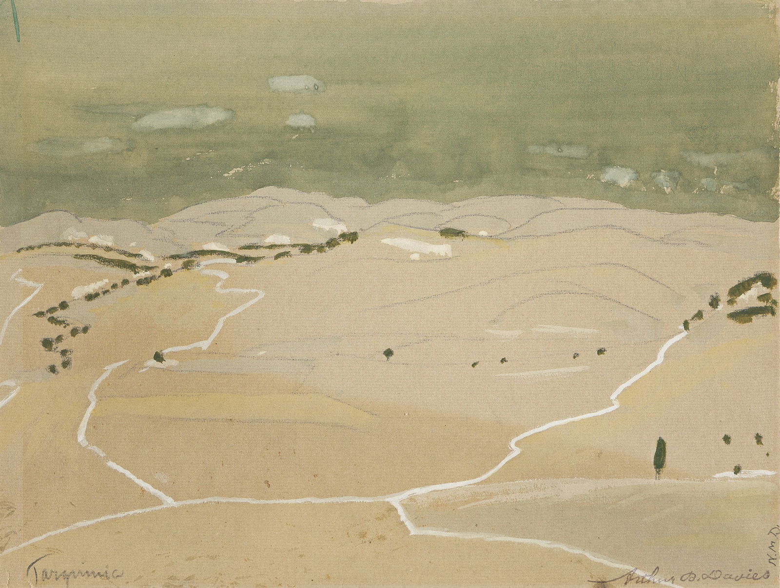 Arthur Bowen Davies (1862-1928), Landscape Study, Tarquinia, circa 1925. (1 of 1)