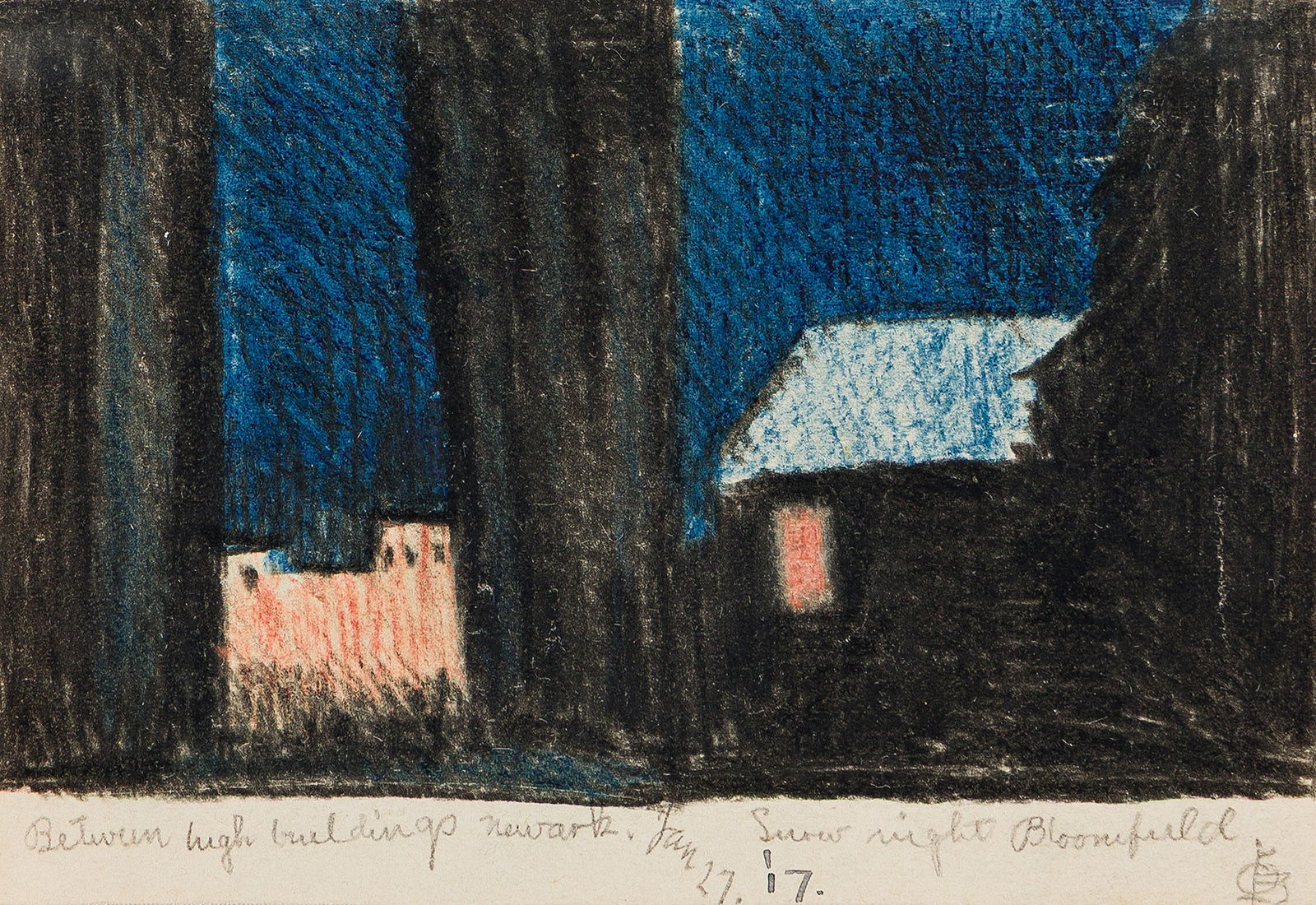 Oscar Bluemner (1867-1938), Between High Buildings, Newark, 1917. (1 of 1)