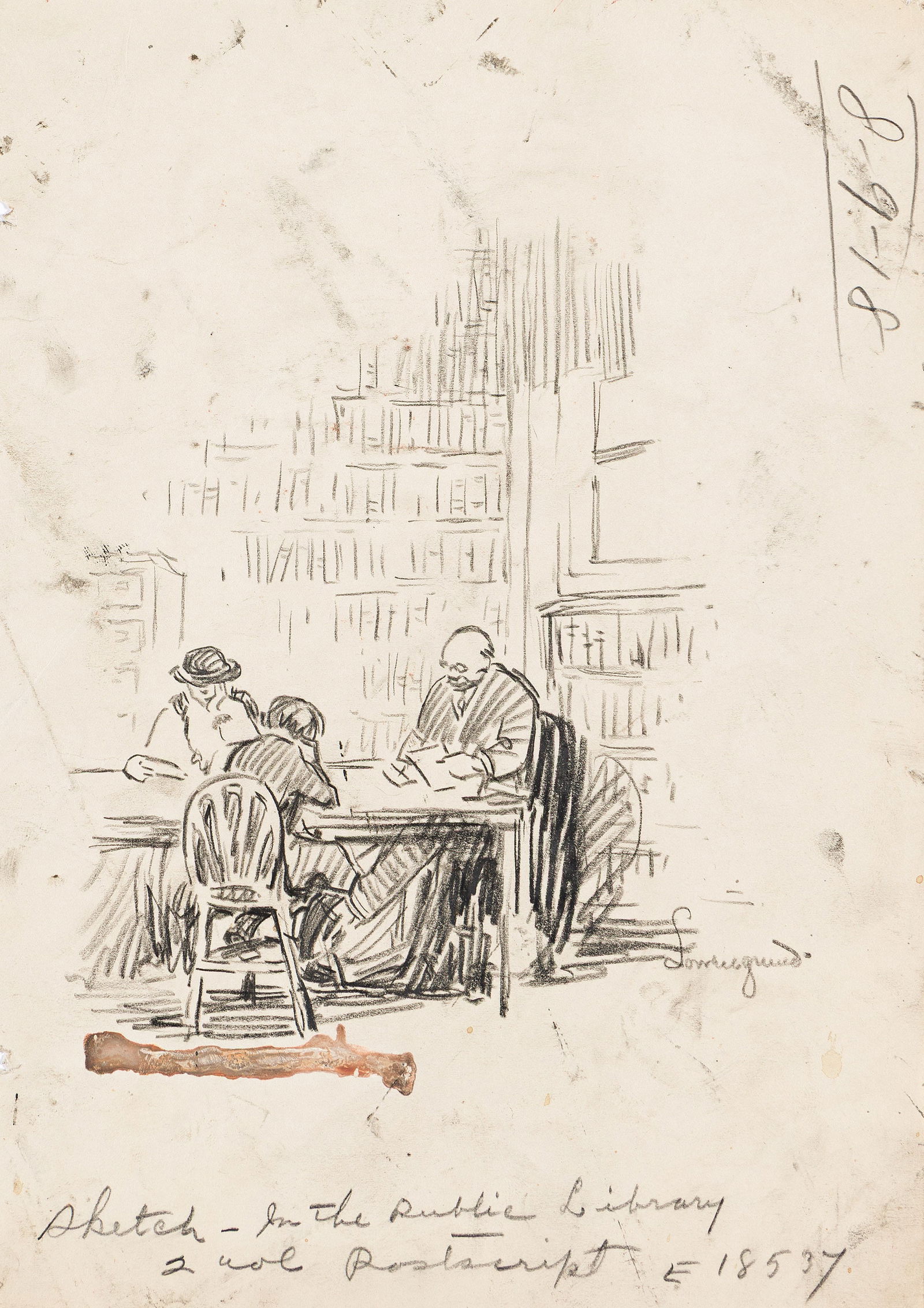 Margaret Lowengrund (1902-1957), Three drawings of New York life, circa 1920. (1 of 3)