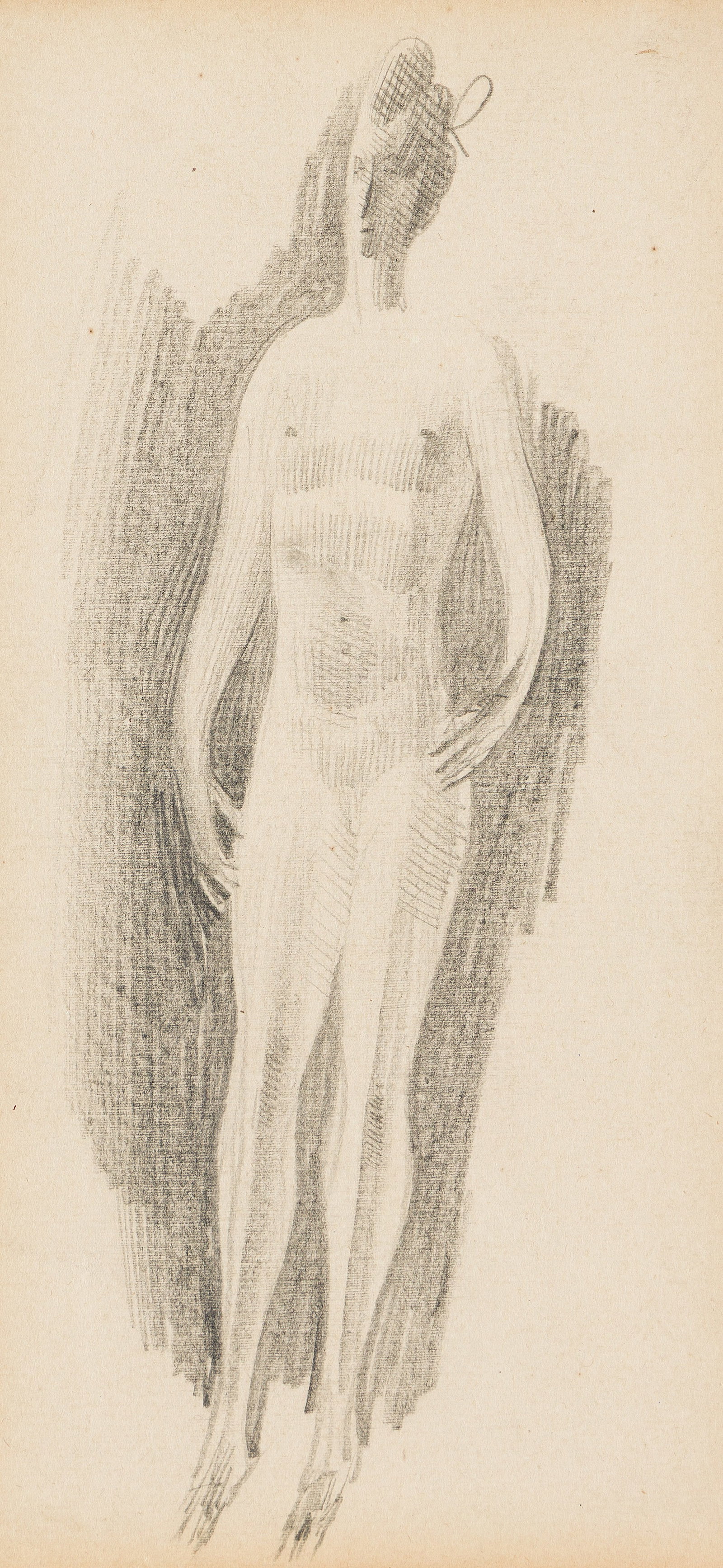 Elie Nadelman (1882-1946), Standing Nude Figure.: Elie Nadelman(1882-1946)Standing Nude Figure.Pencil on wove paper.8 x 5 in. (20.3 x 12.7 cm.)Frame: 11 3/8 x 7.82 in. (28.9 x 19.9 cm.) Provenance:Salander-O'Reilly Galleries, New York.