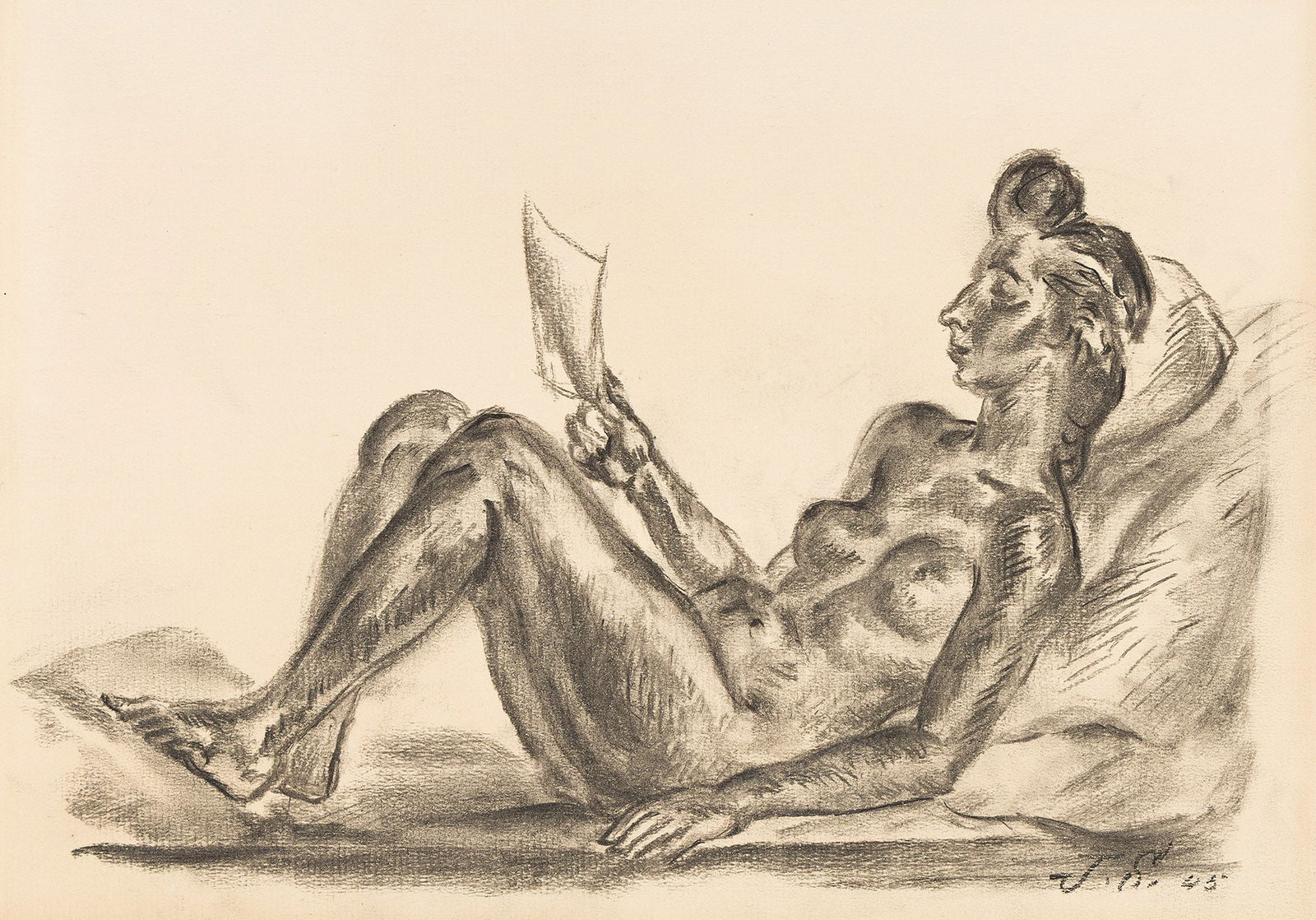 John Sloan (1871-1951), Reclining Nude Reading, 1945. (1 of 1)