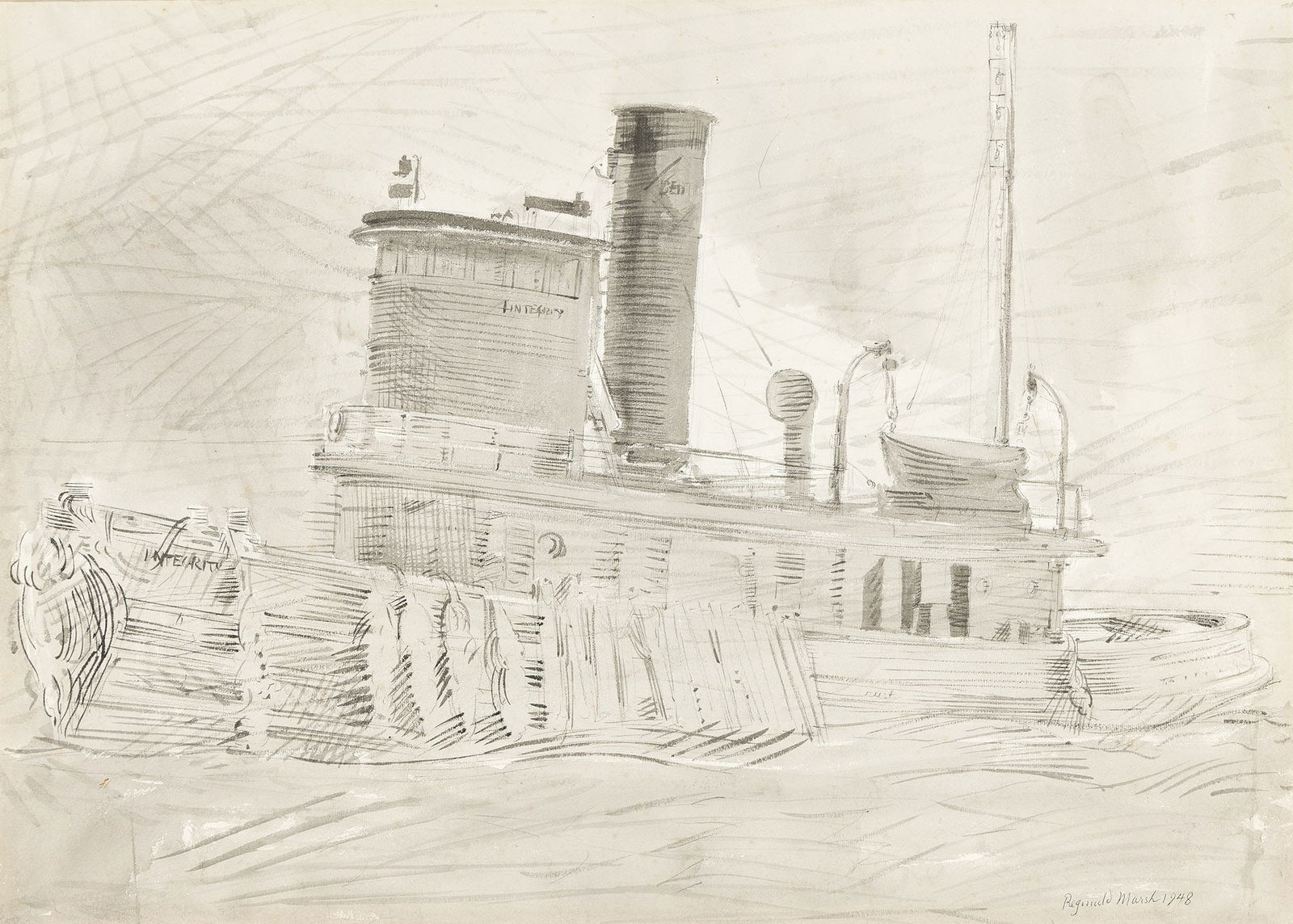 Reginald Marsh (1898 - 1954), Tugboat, 1948. (1 of 1)