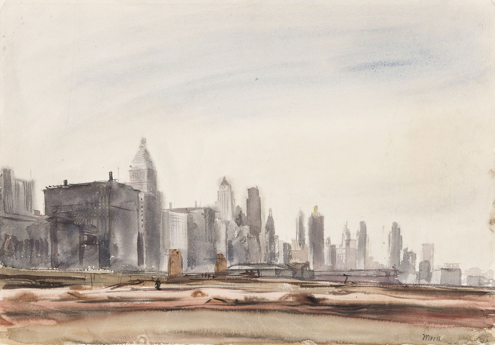 Reginald Marsh (1898-1954), Manhattan Skyline. (1 of 1)