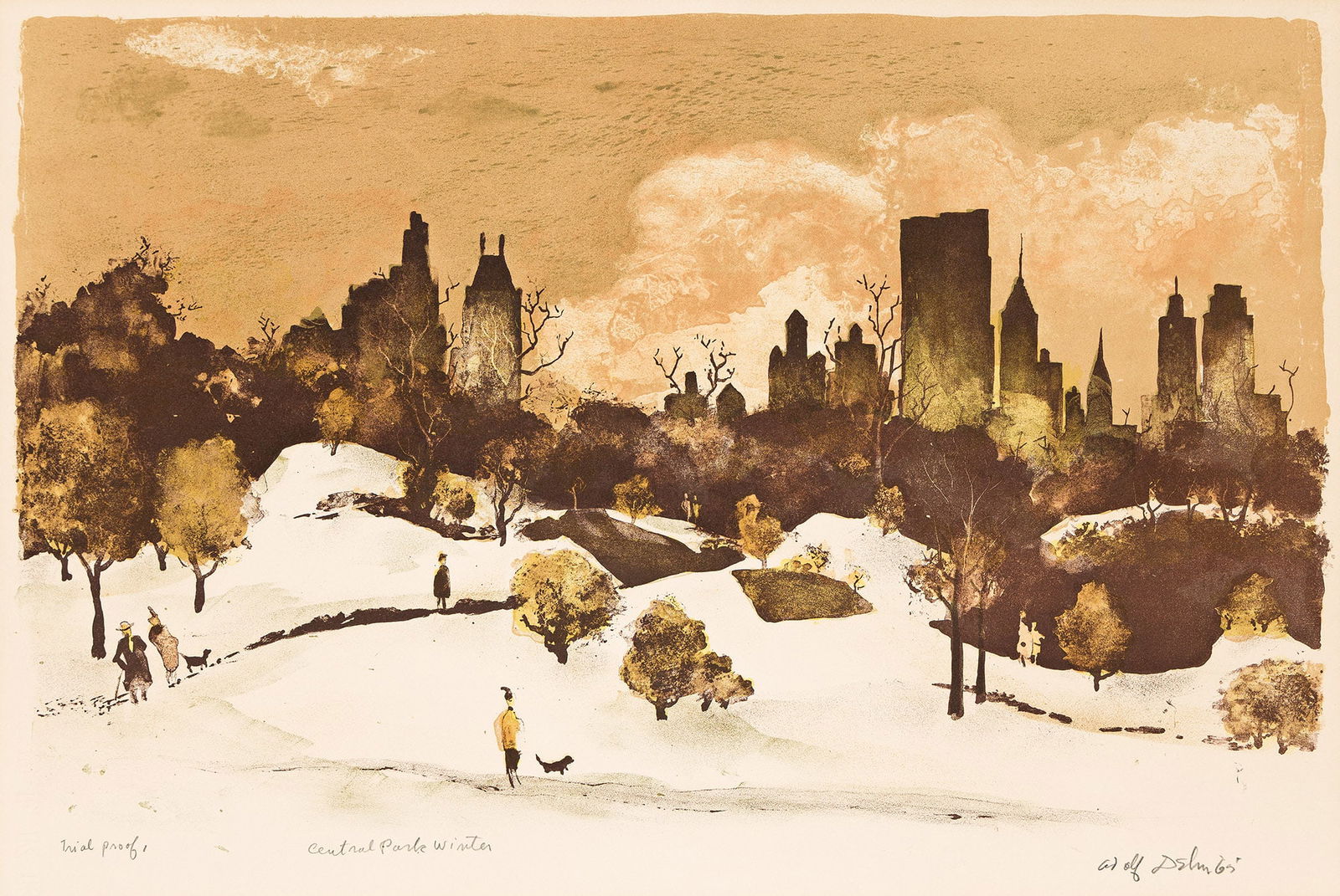 Adolf Dehn (1895-1968), Central Park Winter, 1965. (1 of 1)