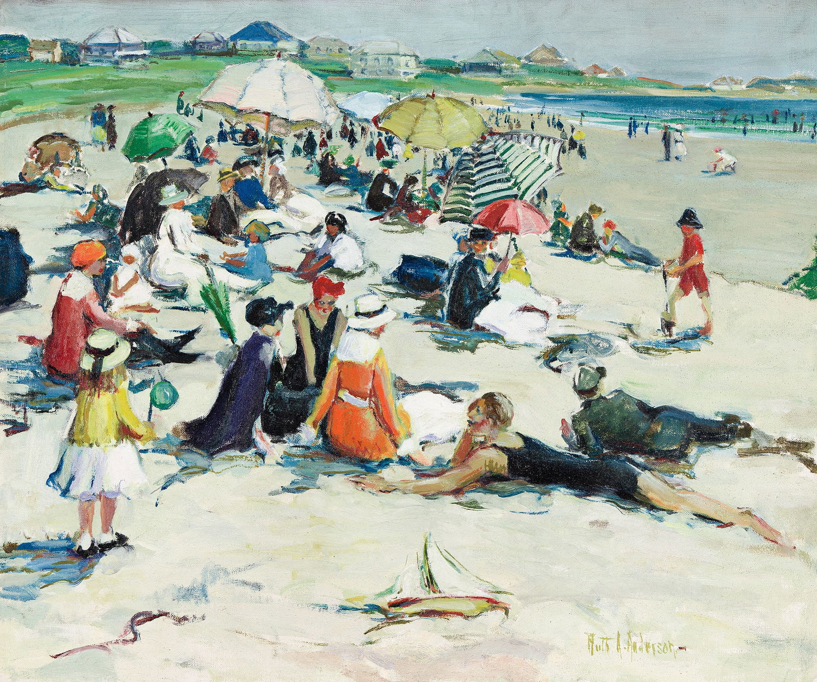 Ruth A. Anderson (1891-1957), Beach Scene, circa 1920. (1 of 3)