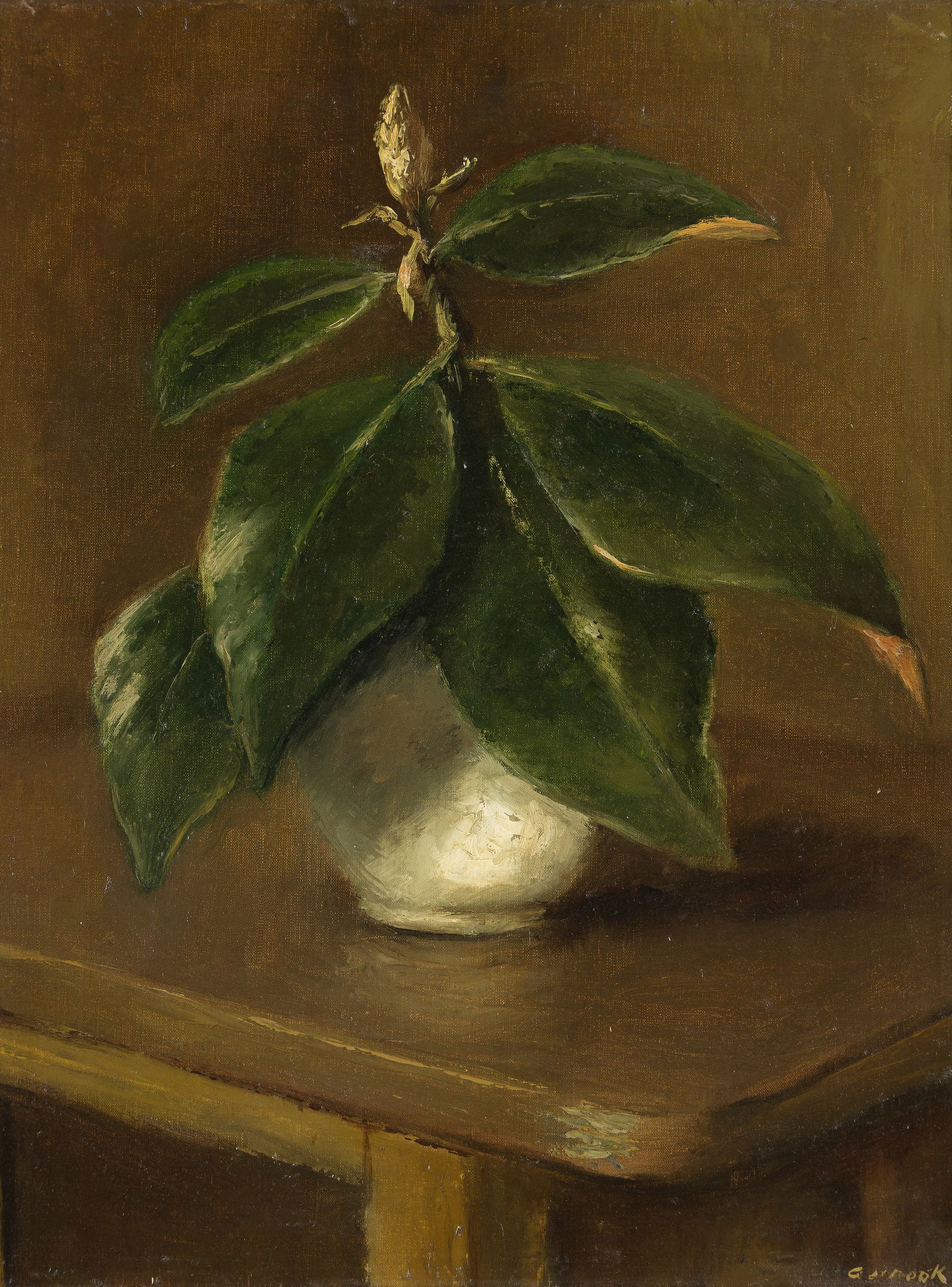 Alexander Brook (1898-1980), Magnolia Pod, 1947.: Alexander Brook(1898-1980)Magnolia Pod.Oil on canvas, 1947.Signed lower right.18 x 14 in. (45.7 x 35.6 cm.)Frame: 25 x 21 in. (63.5 x 53.3 cm.)NoteSold to benefit The Hecksche