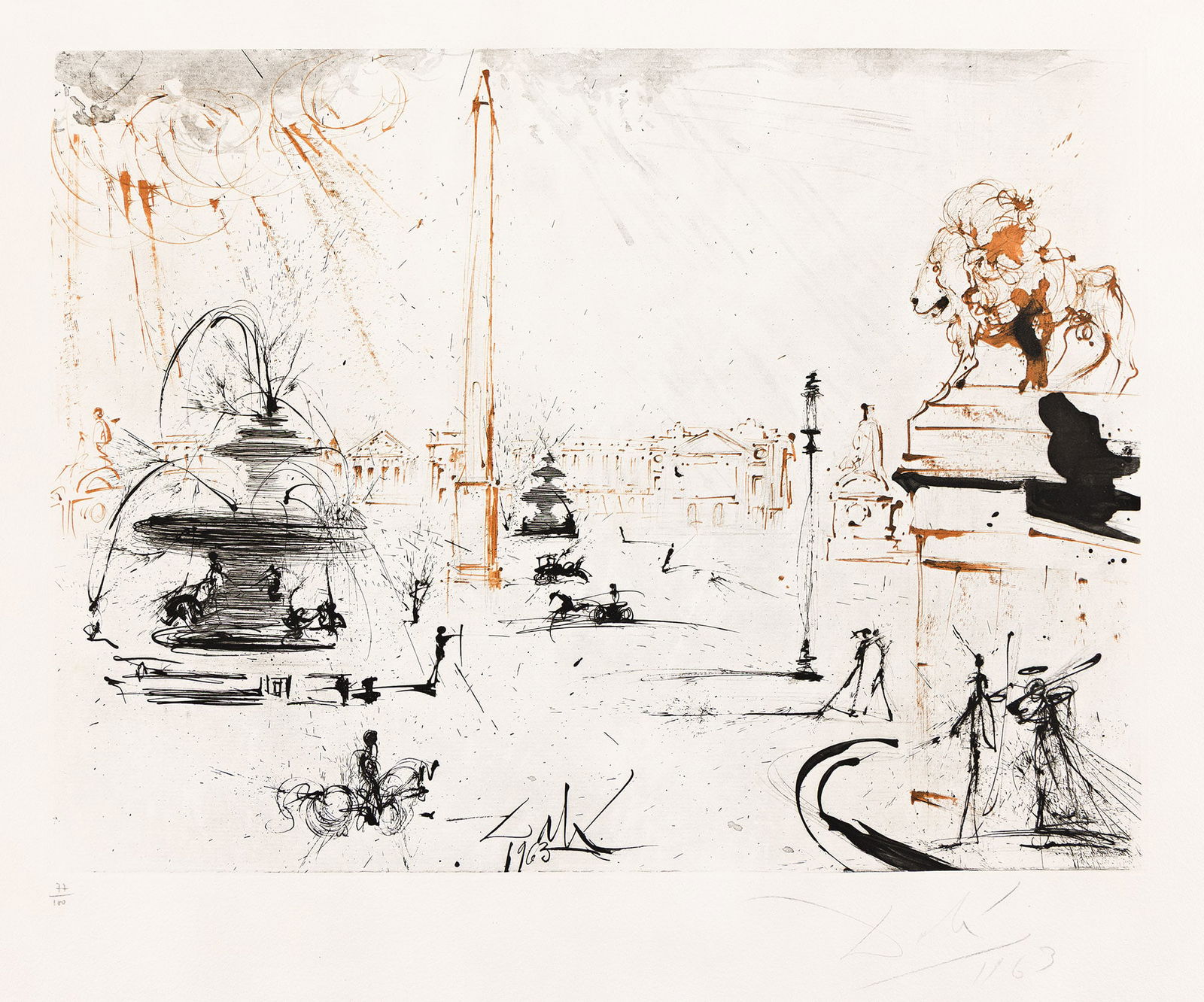 Salvador Dalí (1904-1989), Place de la Concorde, 1963. (1 of 1)