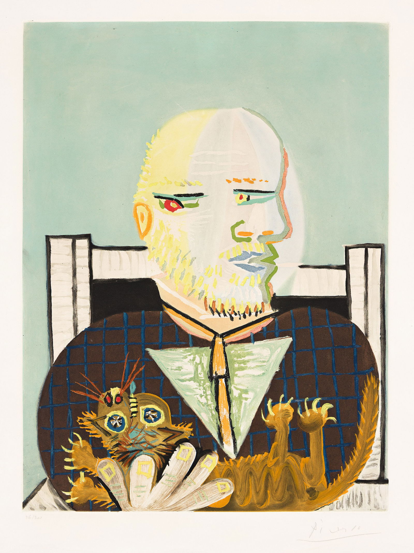 Pablo Picasso (After), Vollard et son chat, circa 1960. (1 of 1)