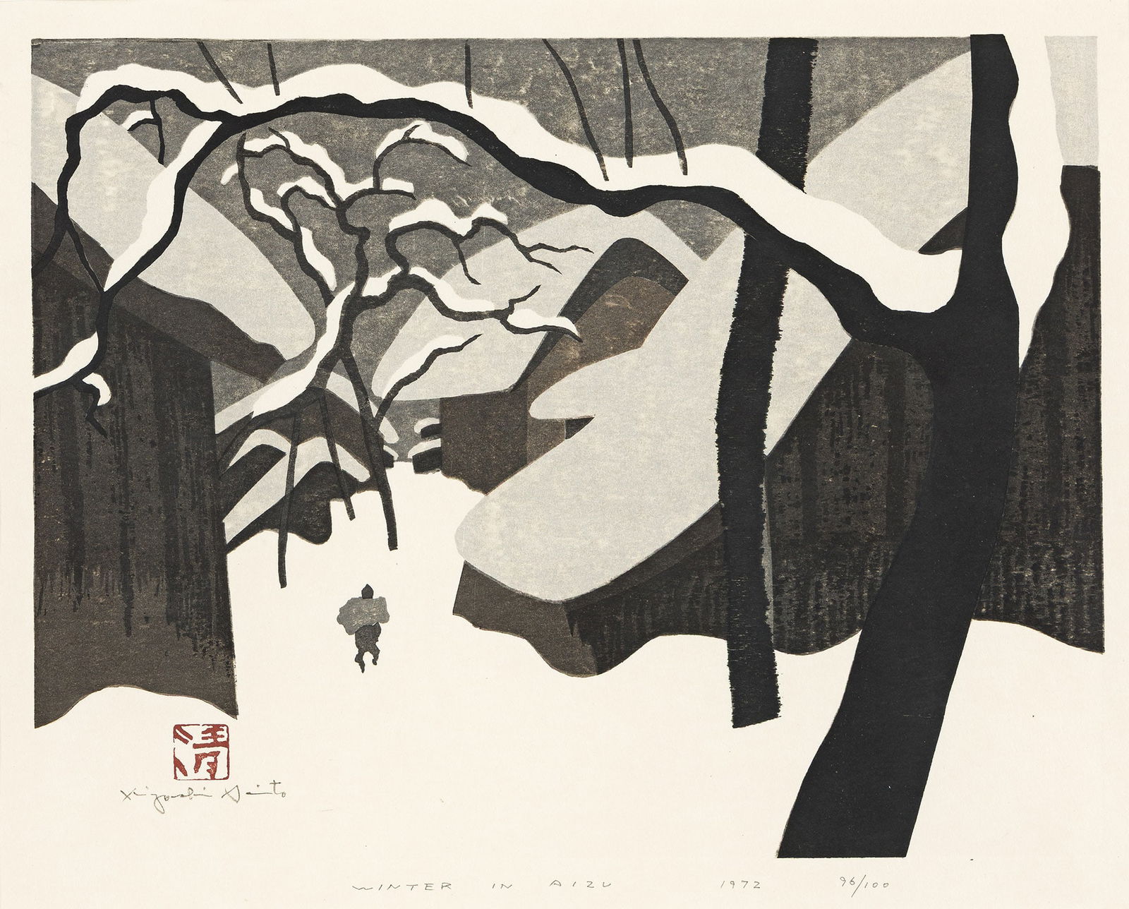 Kiyoshi Saito (1907-1997), Winter in Aizu, 1972. (1 of 1)