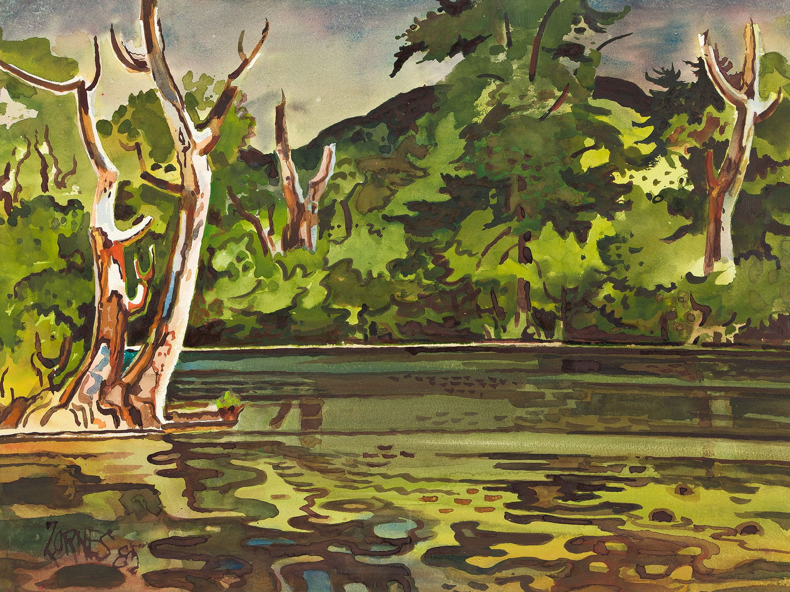 Milford Zornes (1908-2008), On the Battenkill, 1985. (1 of 1)