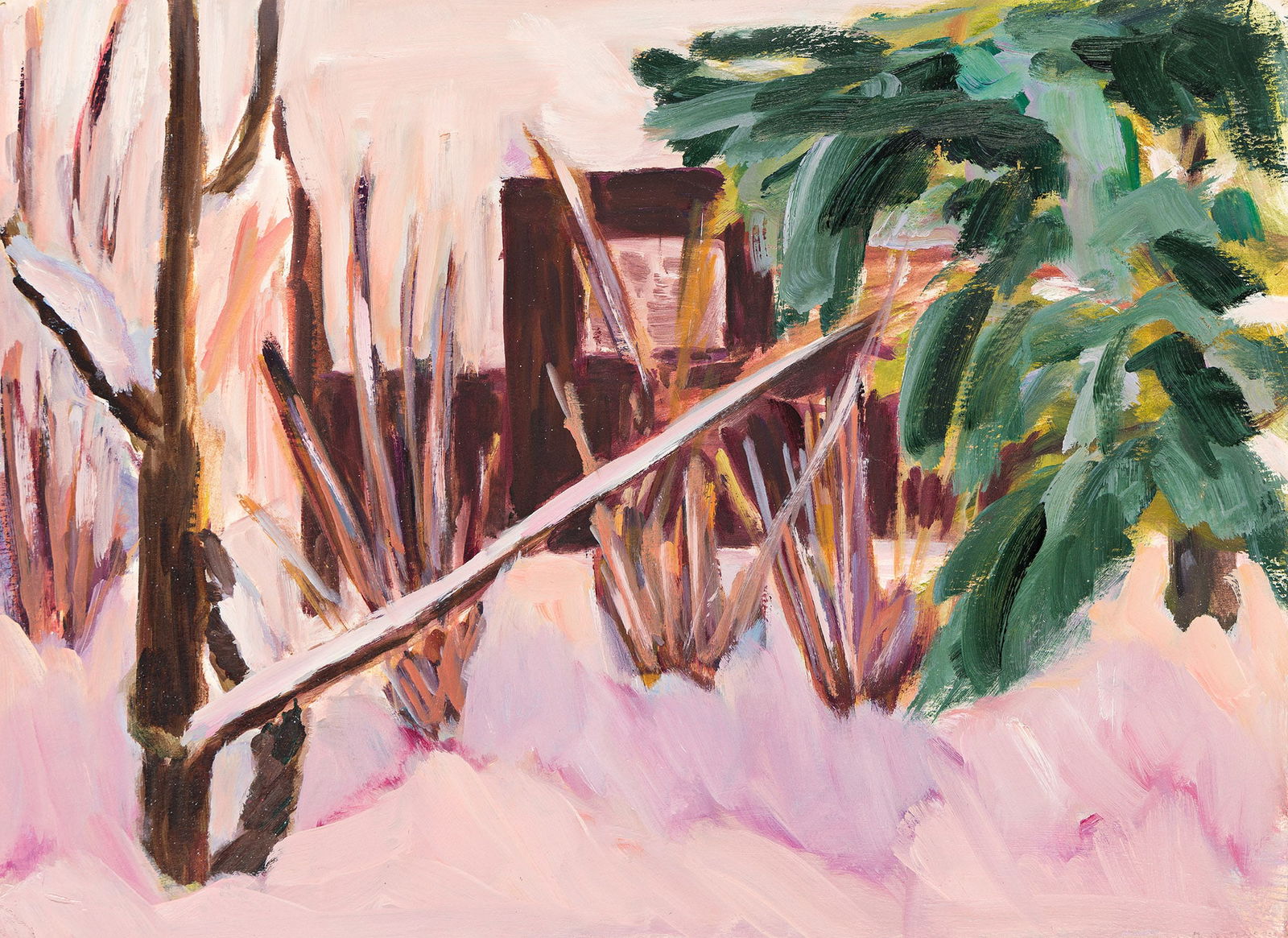 Marjorie Apter-McKevitt (1929-1988), Backyard & Neighbor's House, 1979. (1 of 1)