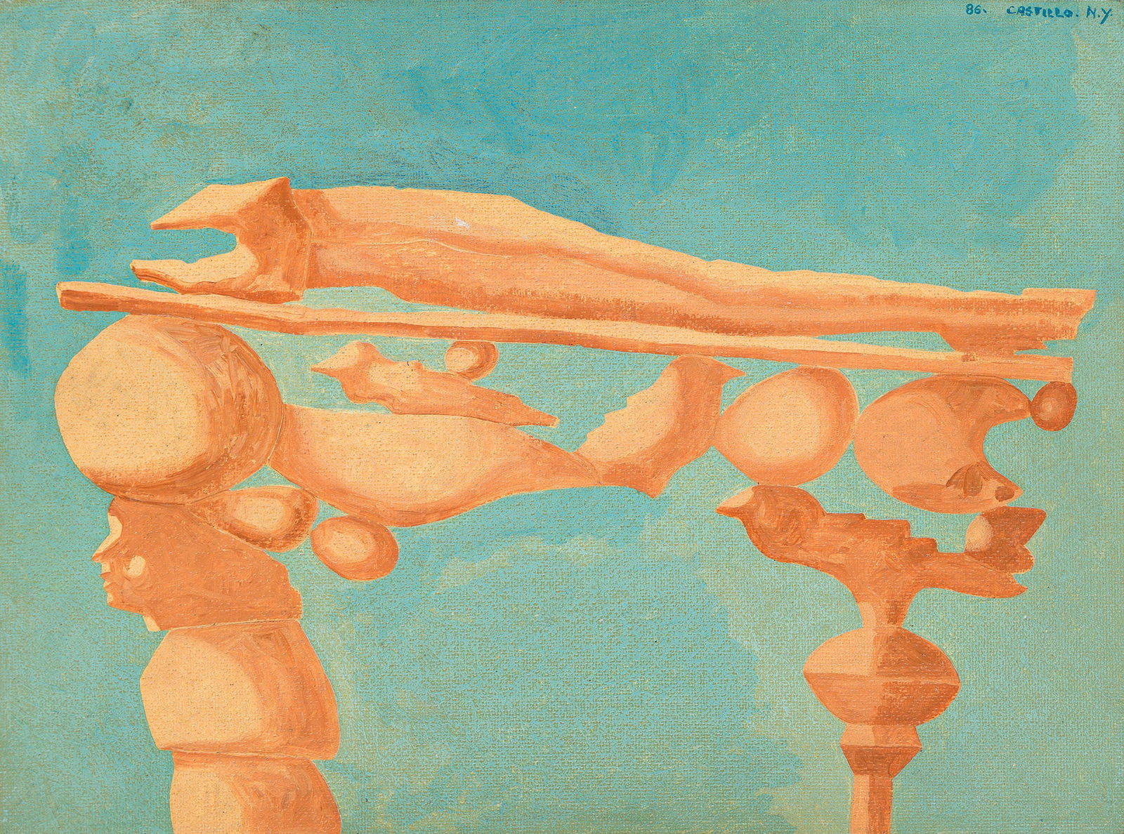 Jorge Castillo (b. 1933), Mesa de madera esculpida, 1986. (1 of 1)