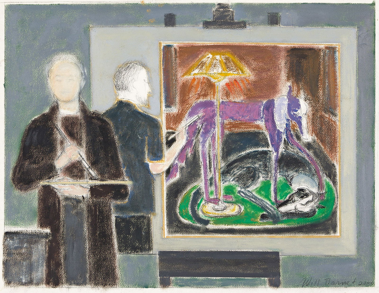 Will Barnet (1911-2012), Artist and Son (Portrait of Peter Painting), 2000. (1 of 1)