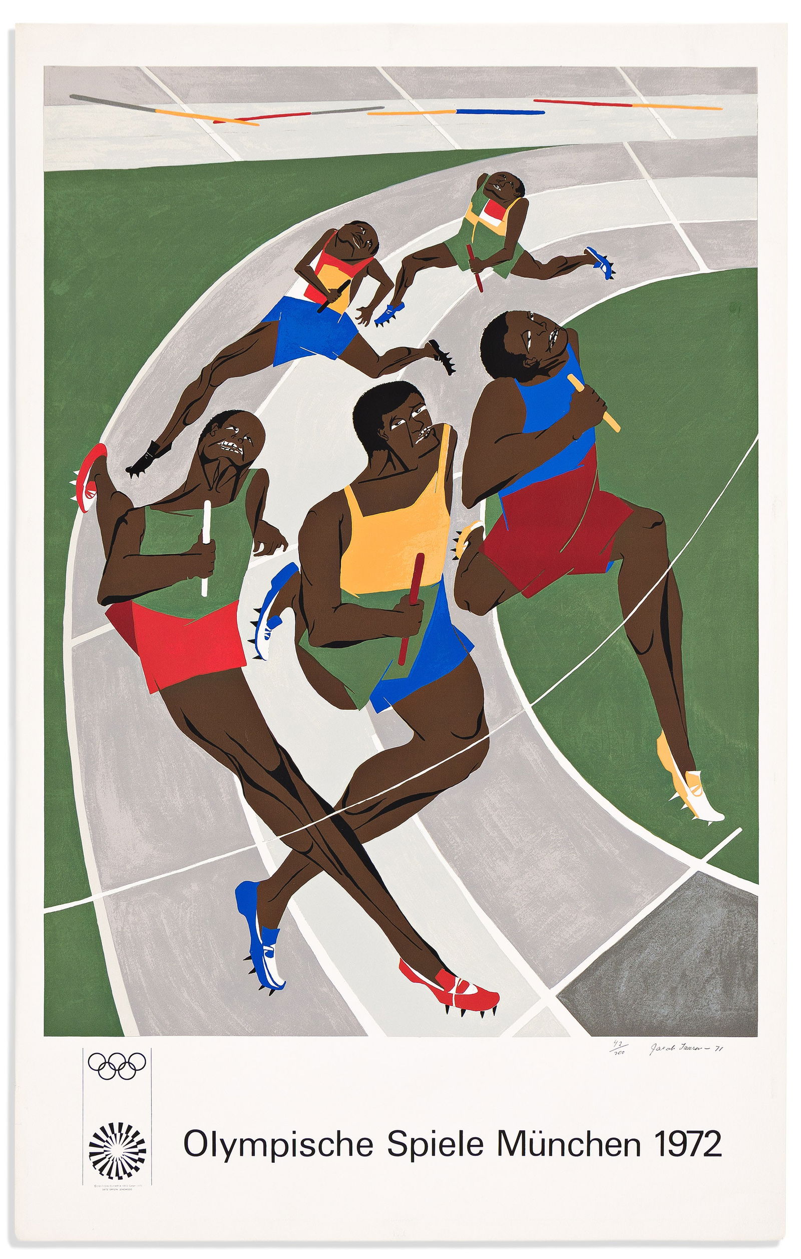 (ART.) Jacob Lawrence. Olympische Spiele München 1972. [Munich, Germany?]: Edition Olympia, (1 of 2)