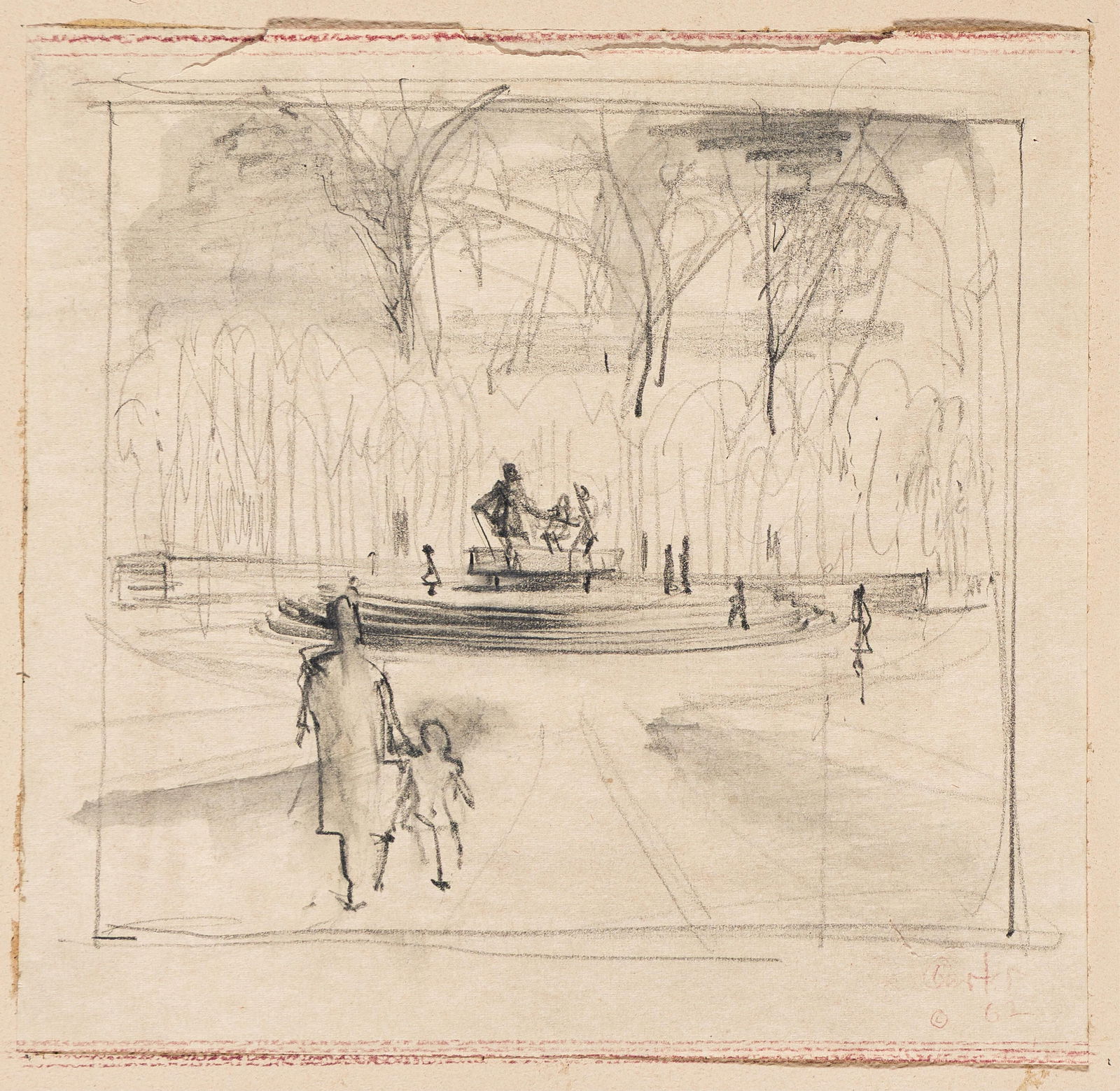 (ART.) Sketches, etc. for the Mary McLeod Bethune Memorial by sculptor Robert Berks, 1961-1974 (1 of 4)