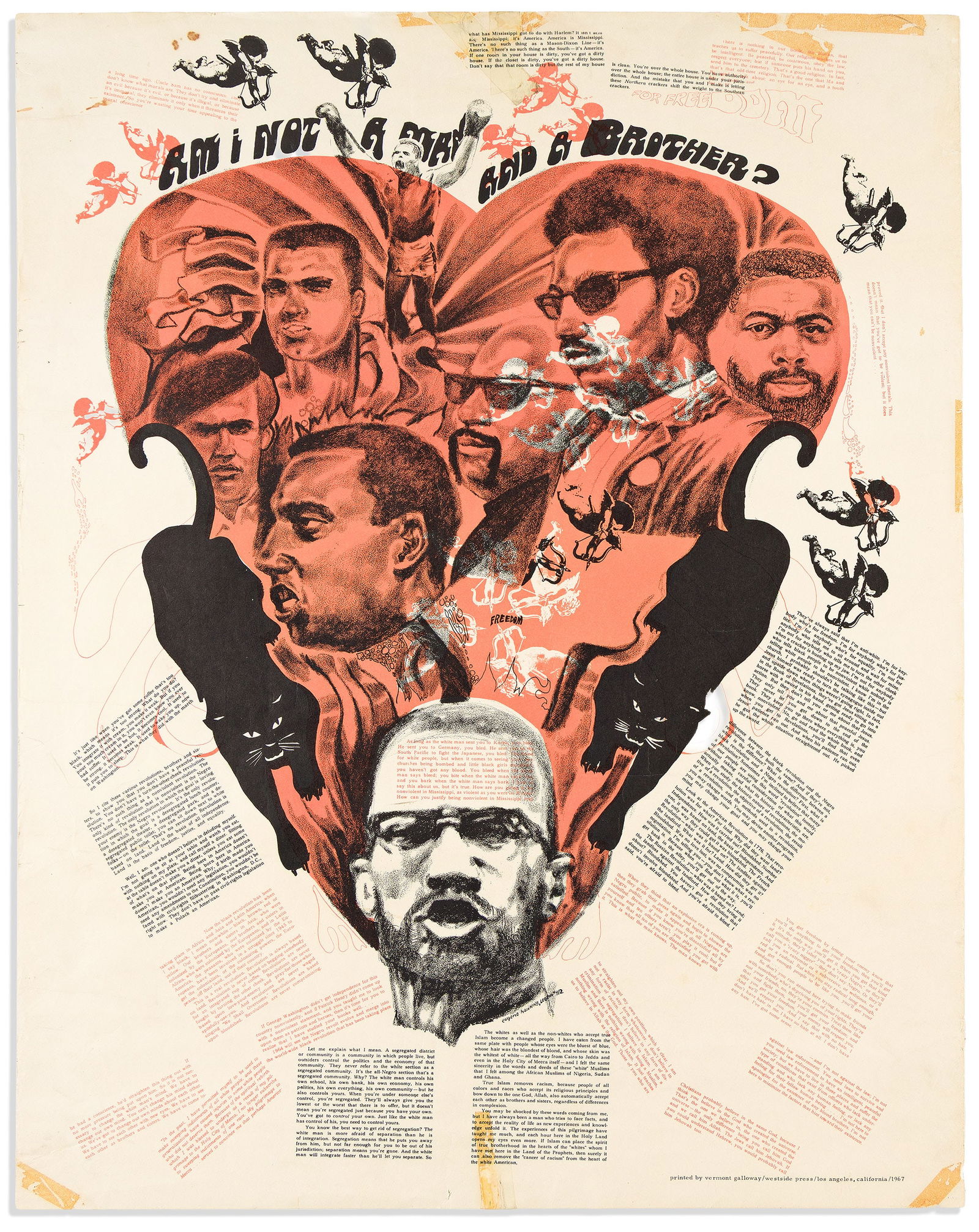 (BLACK PANTHERS.) Eugene Hawkins, artist. Am I Not a Man and a Brother? Los Angeles, 1967 (1 of 1)