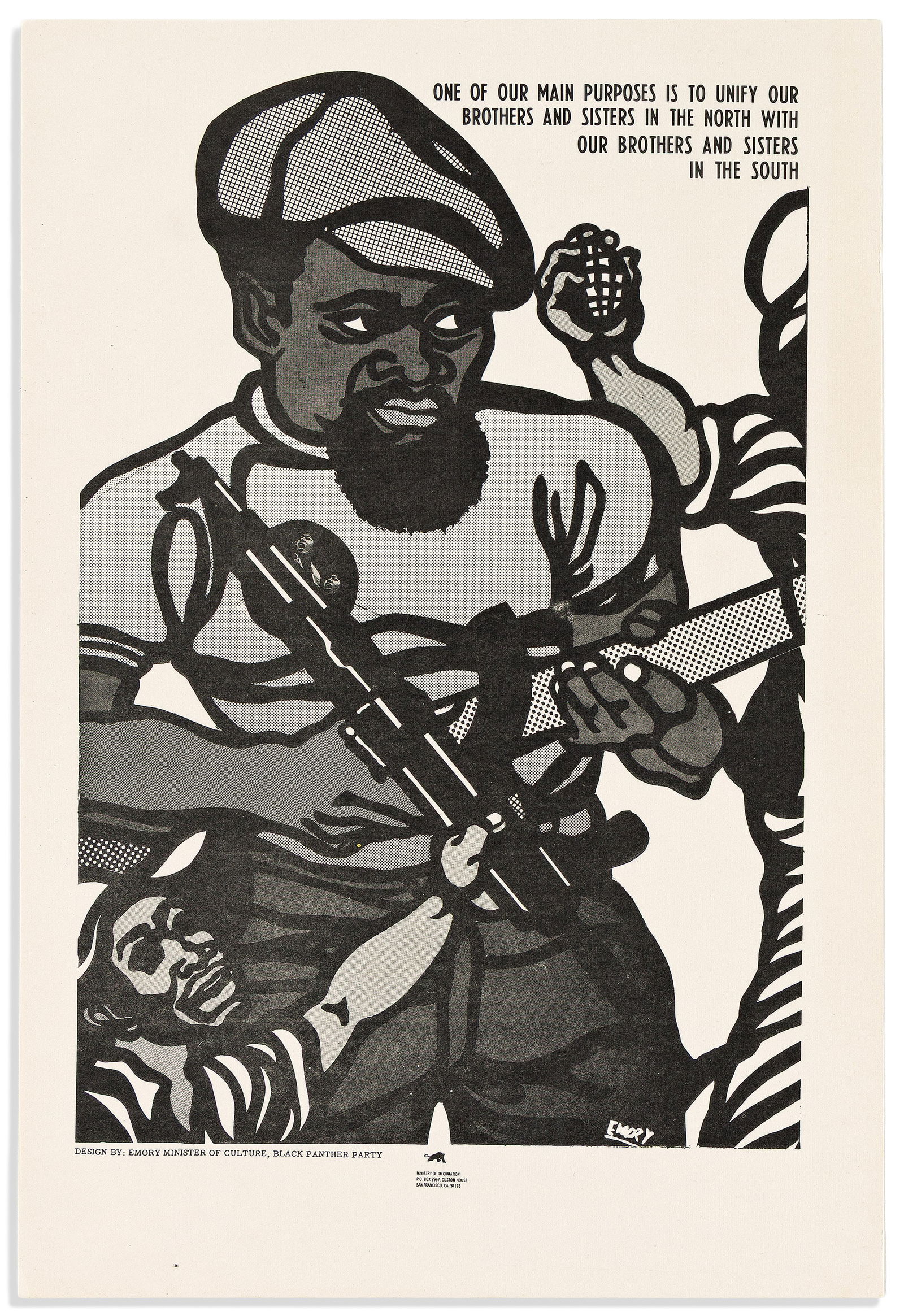 (BLACK PANTHERS.) Emory Douglas. One of Our Main Purposes is to Unify Our Brothers and Sisters. San (1 of 1)