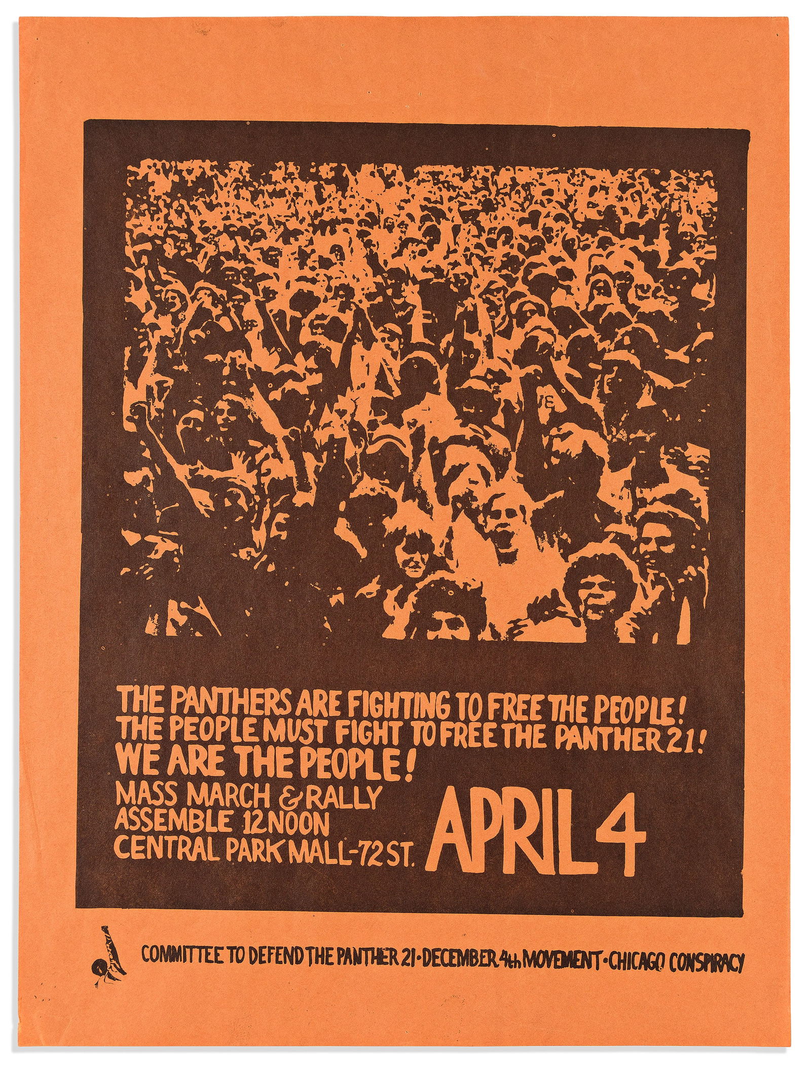 (BLACK PANTHERS.) Group of 4 scarce posters from the Committee to Defend the Panther 21, 1970 and: (BLACK PANTHERS.)Group of 4 scarce posters from the Committee to Defend the Panther 21.New York and New Haven, CT, 1970 and undated"The Panthers are Fighting to Free the People! The