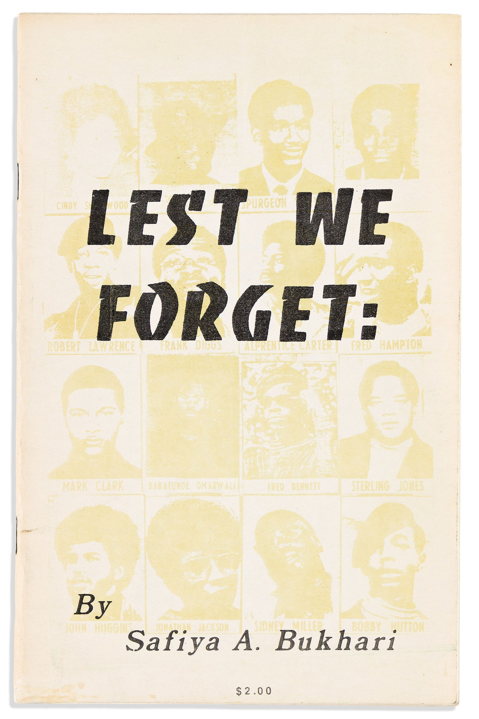 (BLACK PANTHERS.) Safiya A. Bukhari. Lest We Forget. No place, circa 1982 (1 of 1)