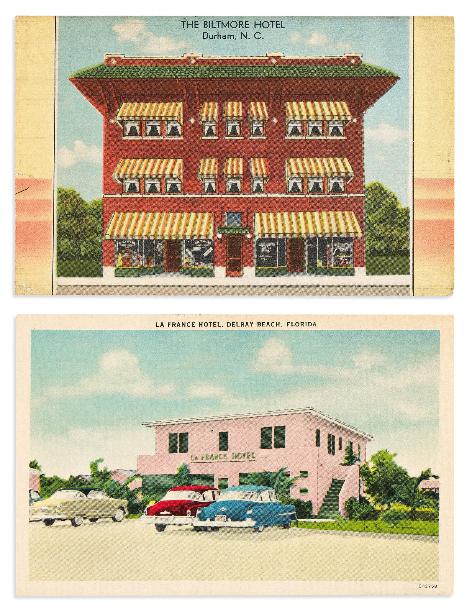 (BUSINESS--HOTELS.) Postcards of the La France Hotel and Biltmore Hotel. Delray Beach, FL and (1 of 1)