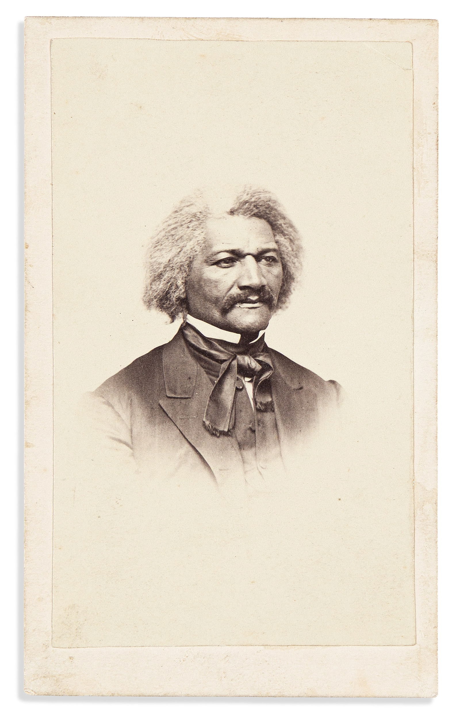 (DOUGLASS.) William Emory Bowman. Carte-de-visite portrait of Frederick Douglass. Ottawa, IL, [April (1 of 1)